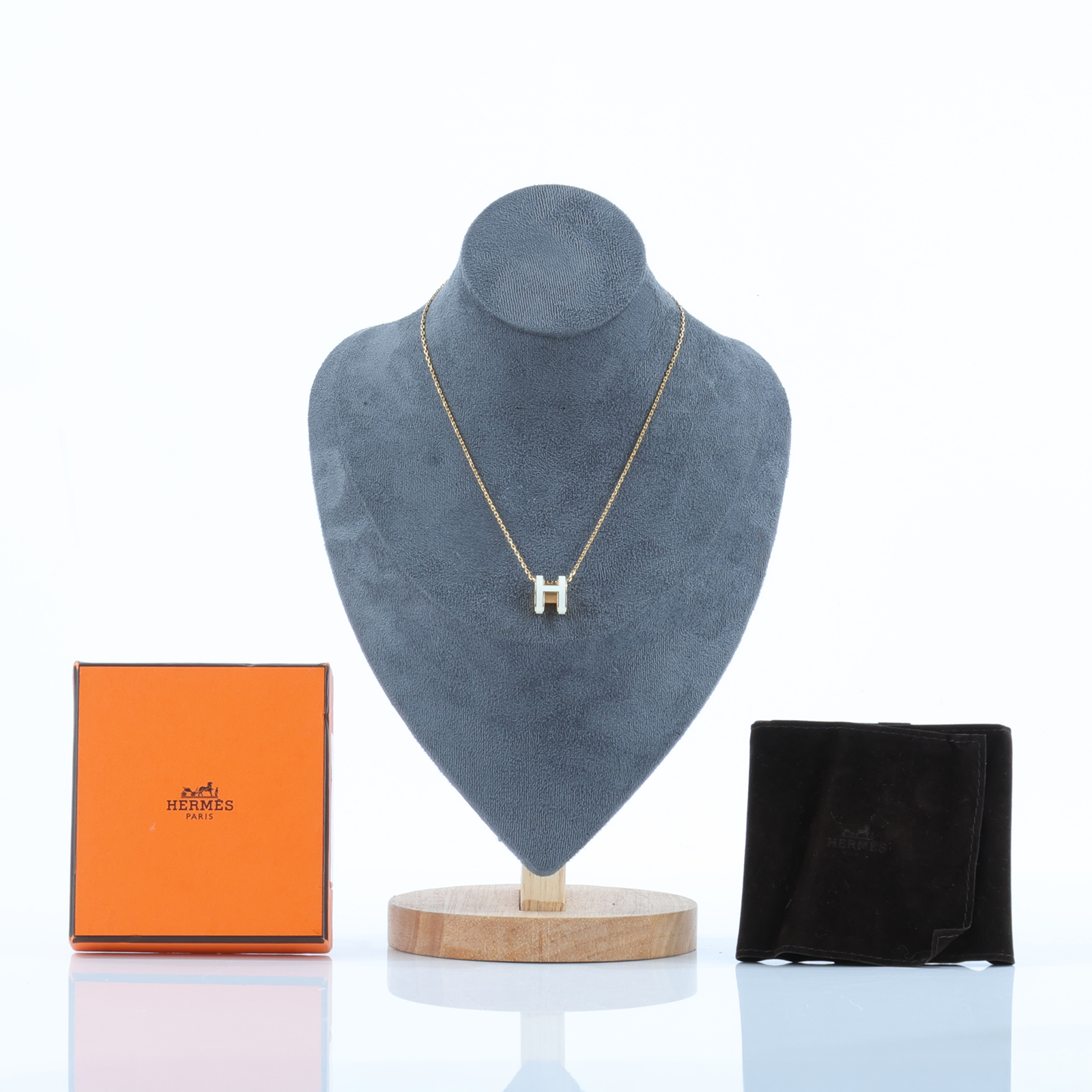 愛馬仕 Hermes Pop H 墜飾 白色 H147991FO49 /ST 02 60 白金POP H項鍊 大 原廠盒子/內襯