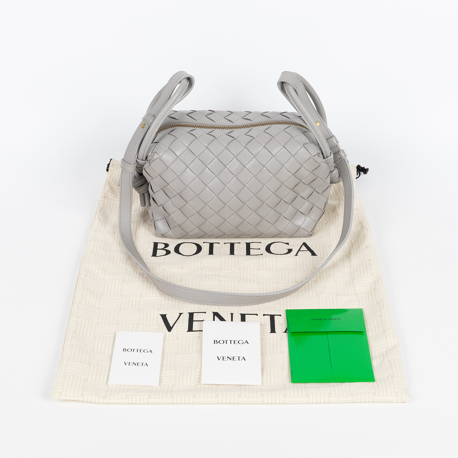 寶緹嘉 BOTTEGA VENETA Loop Top 編織 手提包 肩背包 796615V2HL1 灰TOP HANDLE LOOP 防塵袋