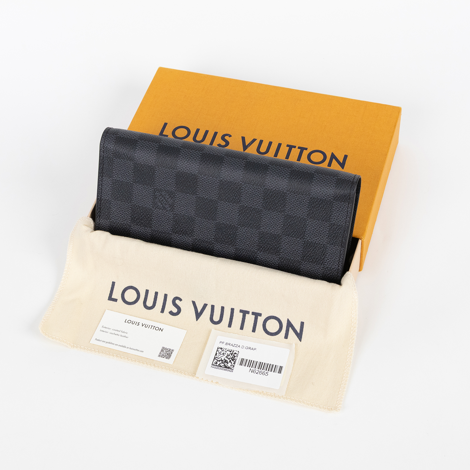 路易威登 LOUIS VUITTON Brazza 錢包 長夾 棋盤格 N62665 晶片款 黑棋盤雙開長夾 防塵袋/原廠盒子