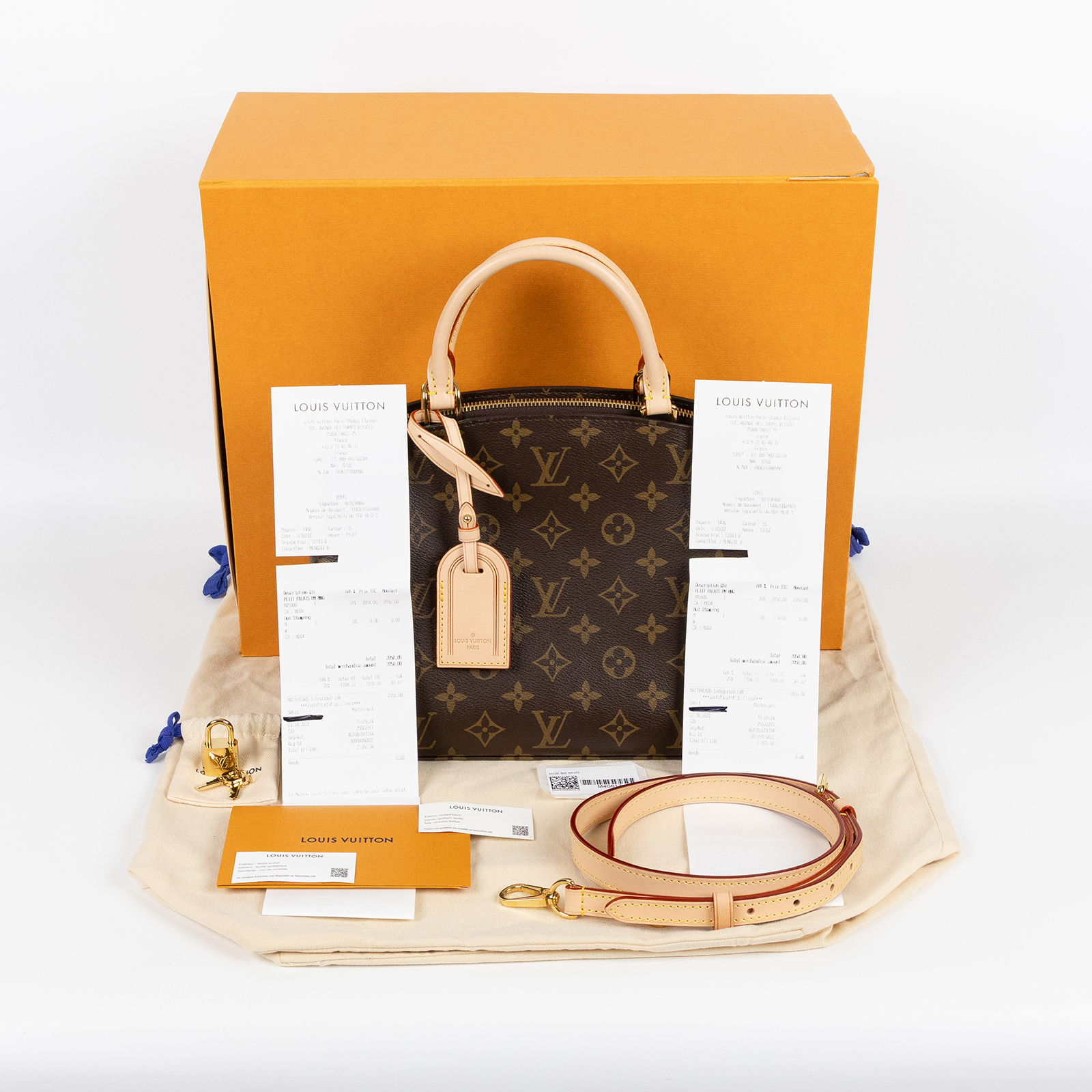 路易威登 LOUIS VUITTON Petit Palais 經典帆布 手提包 單肩包 M45900 晶片款  背帶/原廠盒子/防塵袋/鎖組/購買證明