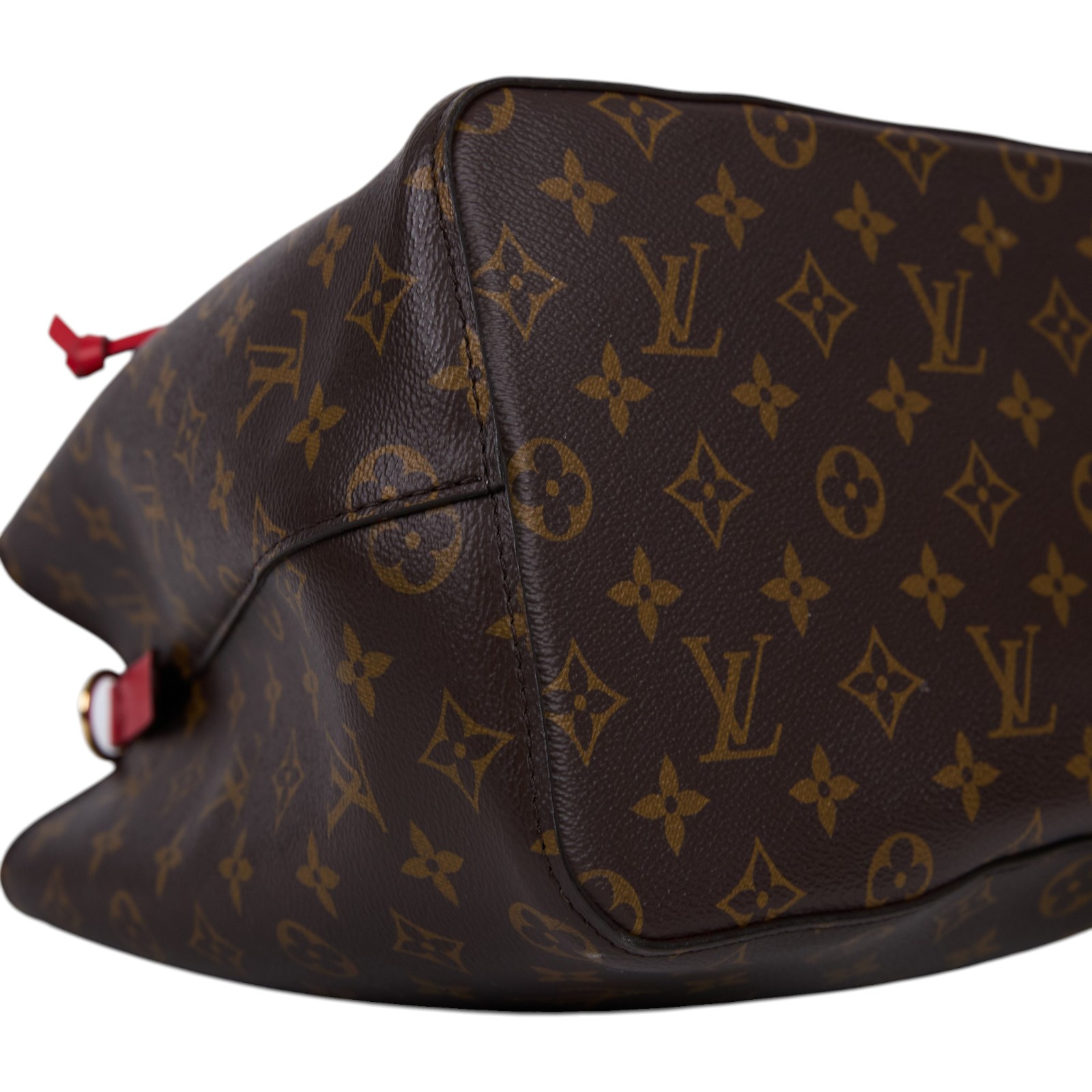 路易威登 LOUIS VUITTON NéoNoé MM 經典帆布 肩背 水桶包 紅色 M44021 原花紅NEONOE水桶包 背帶