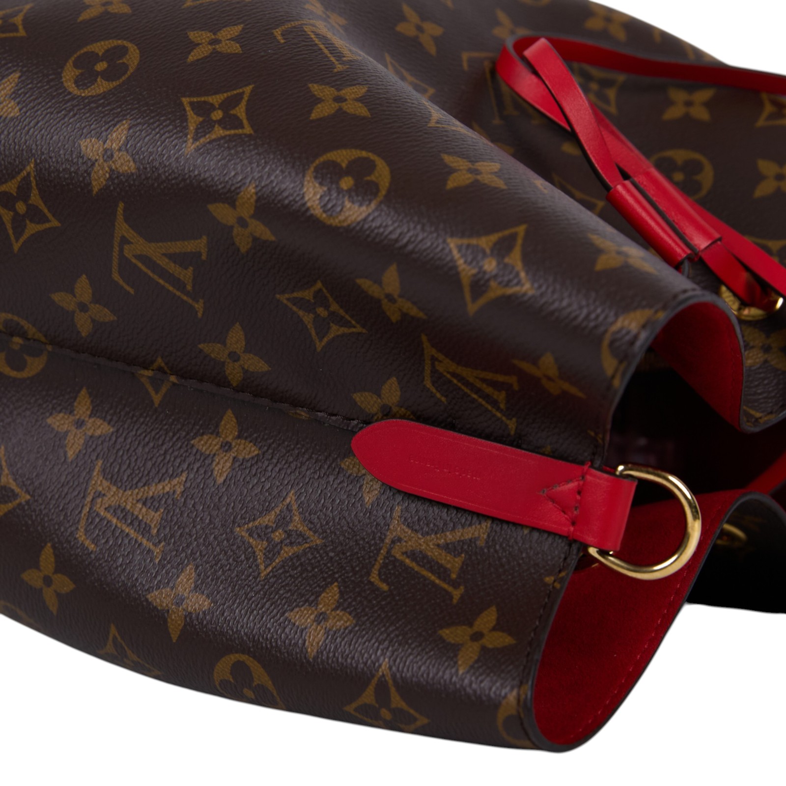 路易威登 LOUIS VUITTON NéoNoé MM 經典帆布 肩背 水桶包 紅色 M44021 原花紅NEONOE水桶包 背帶
