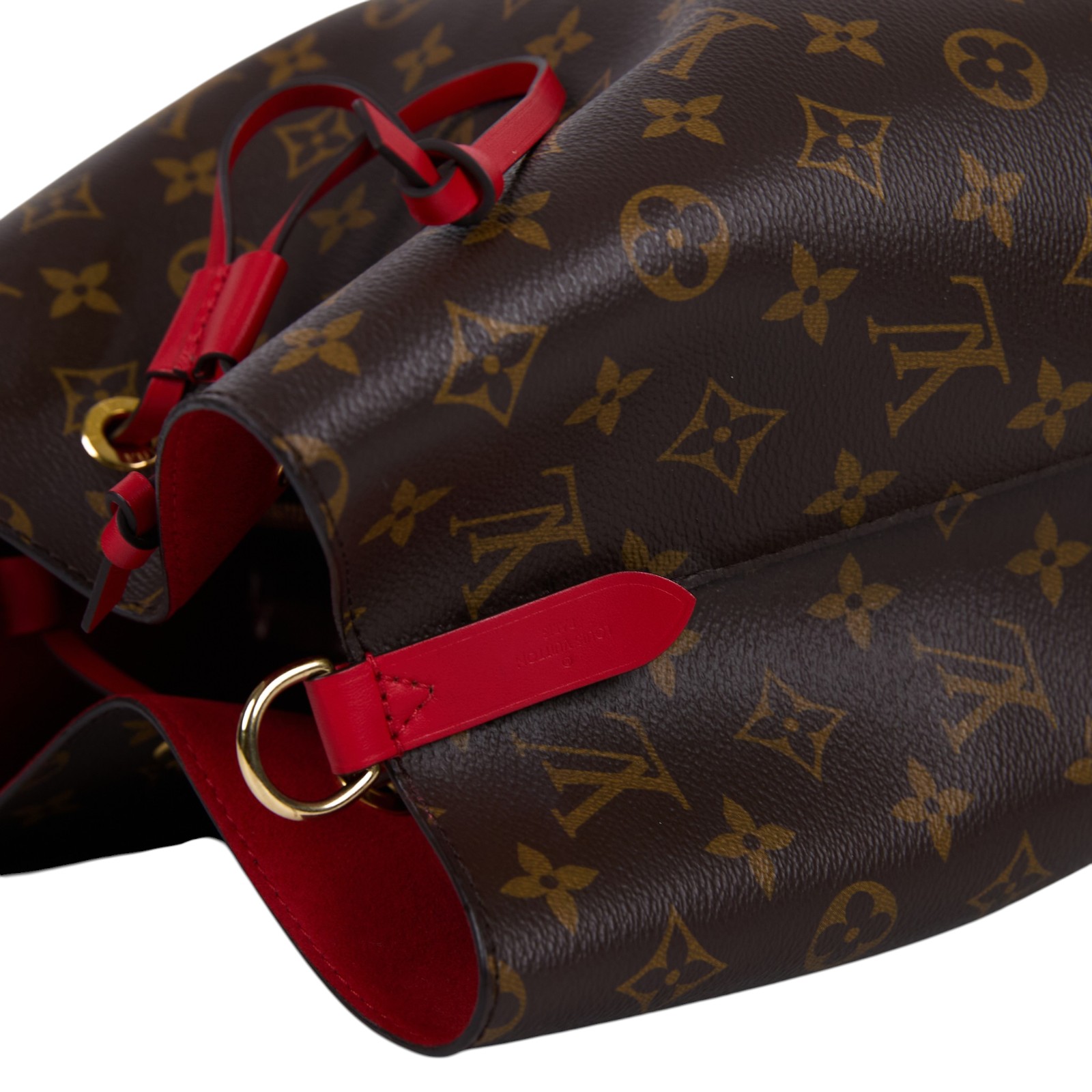 路易威登 LOUIS VUITTON NéoNoé MM 經典帆布 肩背 水桶包 紅色 M44021 原花紅NEONOE水桶包 背帶