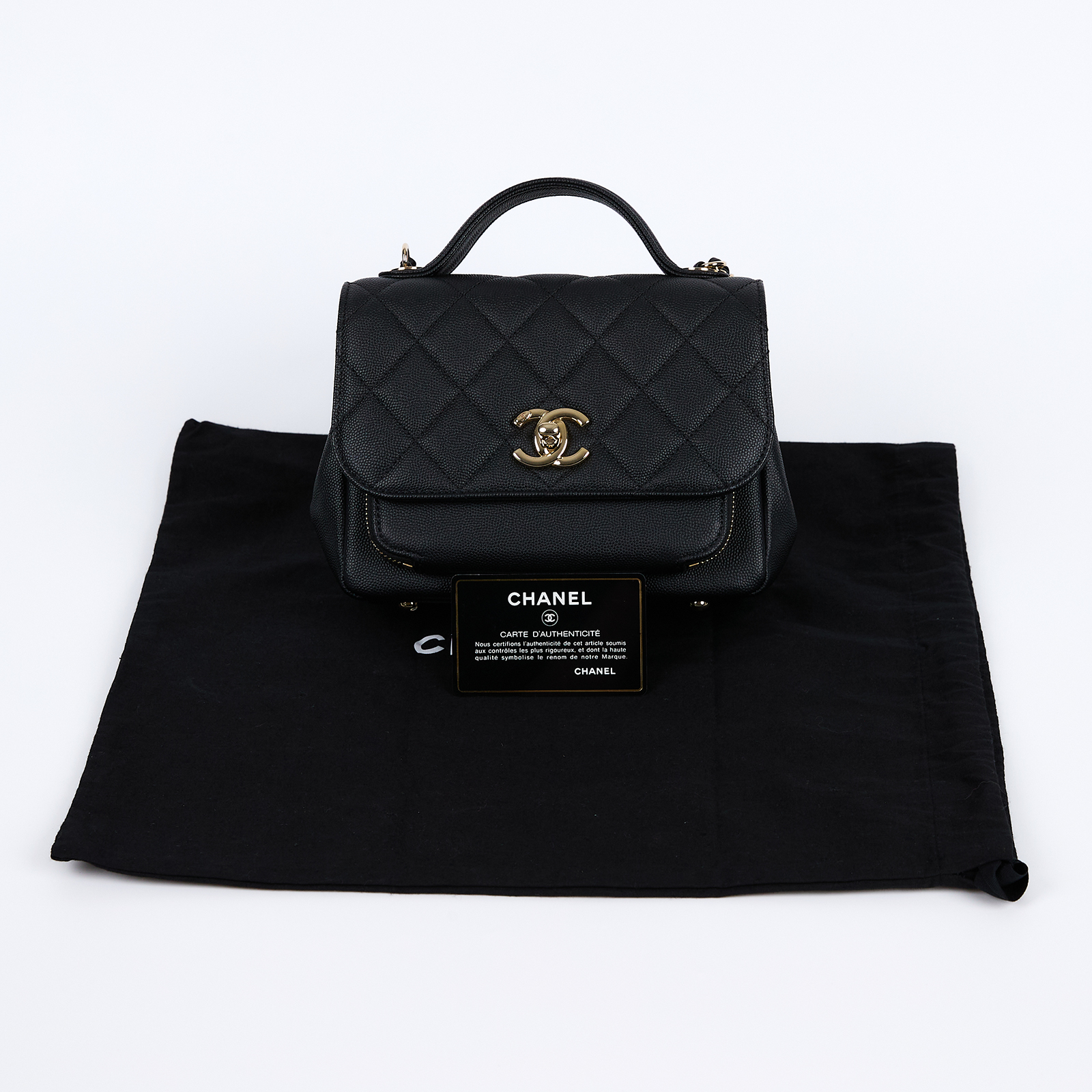 香奈兒 CHANEL CC logo 荔枝皮 斜背 小型 郵差包 口蓋包 A93749 28開黑金荔枝2WAY 防塵袋/保證卡