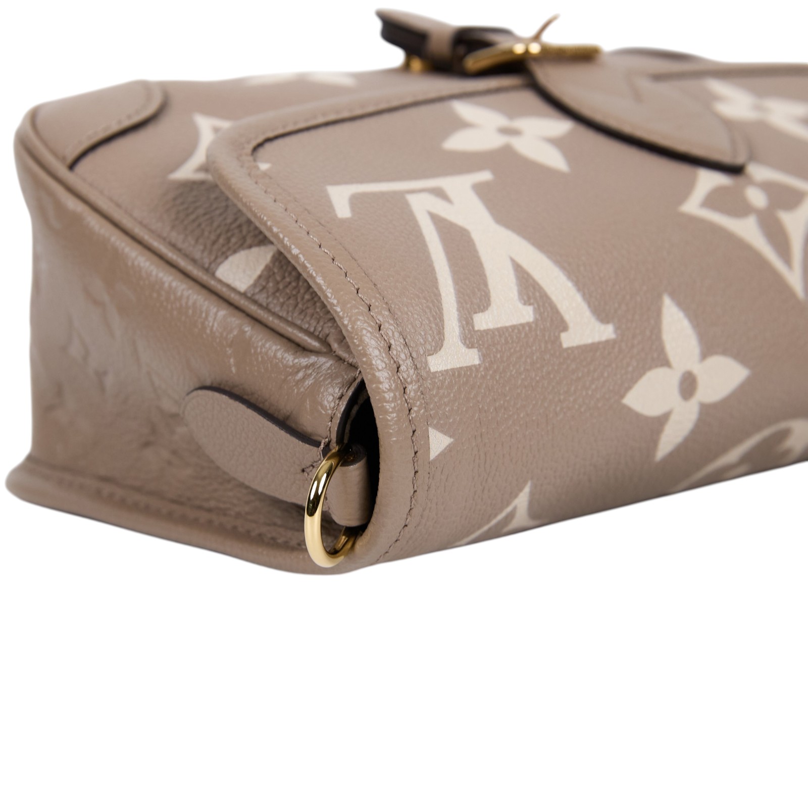 路易威登 LOUIS VUITTON Diane 腋下包法棍 單肩背包 斑鳩灰 奶油色 M46583 晶片款 斑鳩灰DIANE 原廠盒子/防塵袋/背帶/購買證明