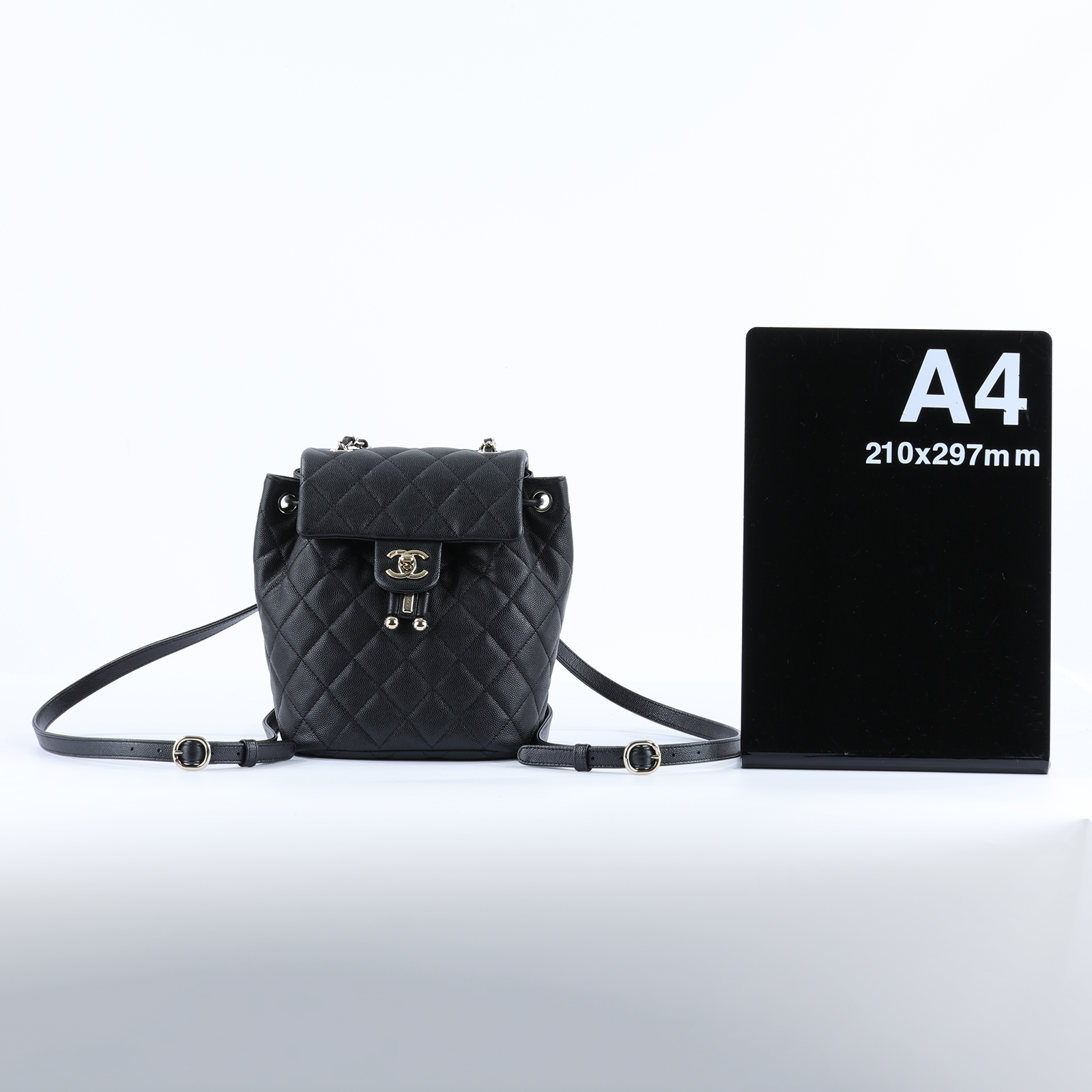 香奈兒 CHANEL 菱格 小型 雙肩 後背包 AS4058 晶片款 淡金荔枝後背包 原廠盒子/防塵袋