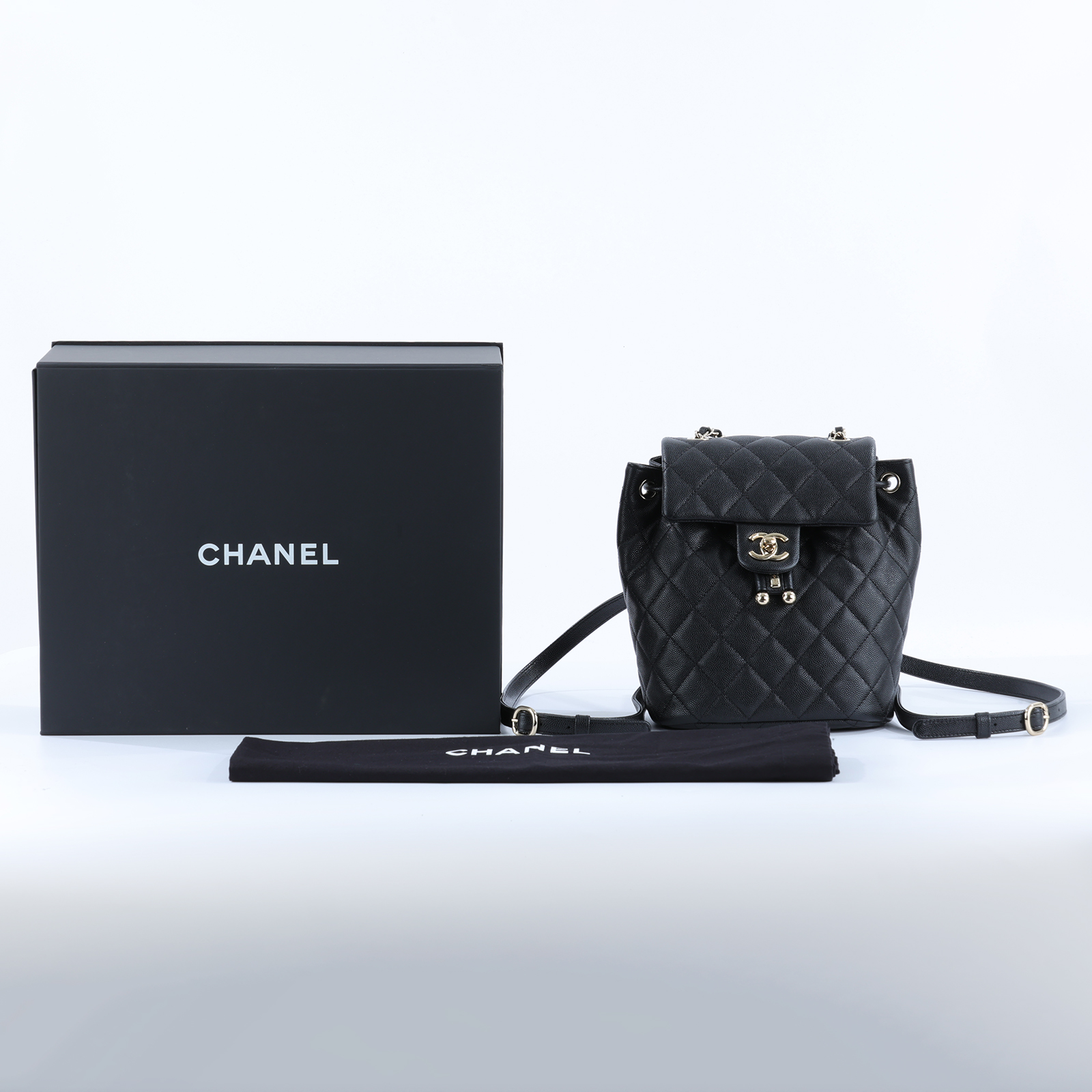 香奈兒 CHANEL 菱格 小型 雙肩 後背包 AS4058 晶片款 淡金荔枝後背包 原廠盒子/防塵袋