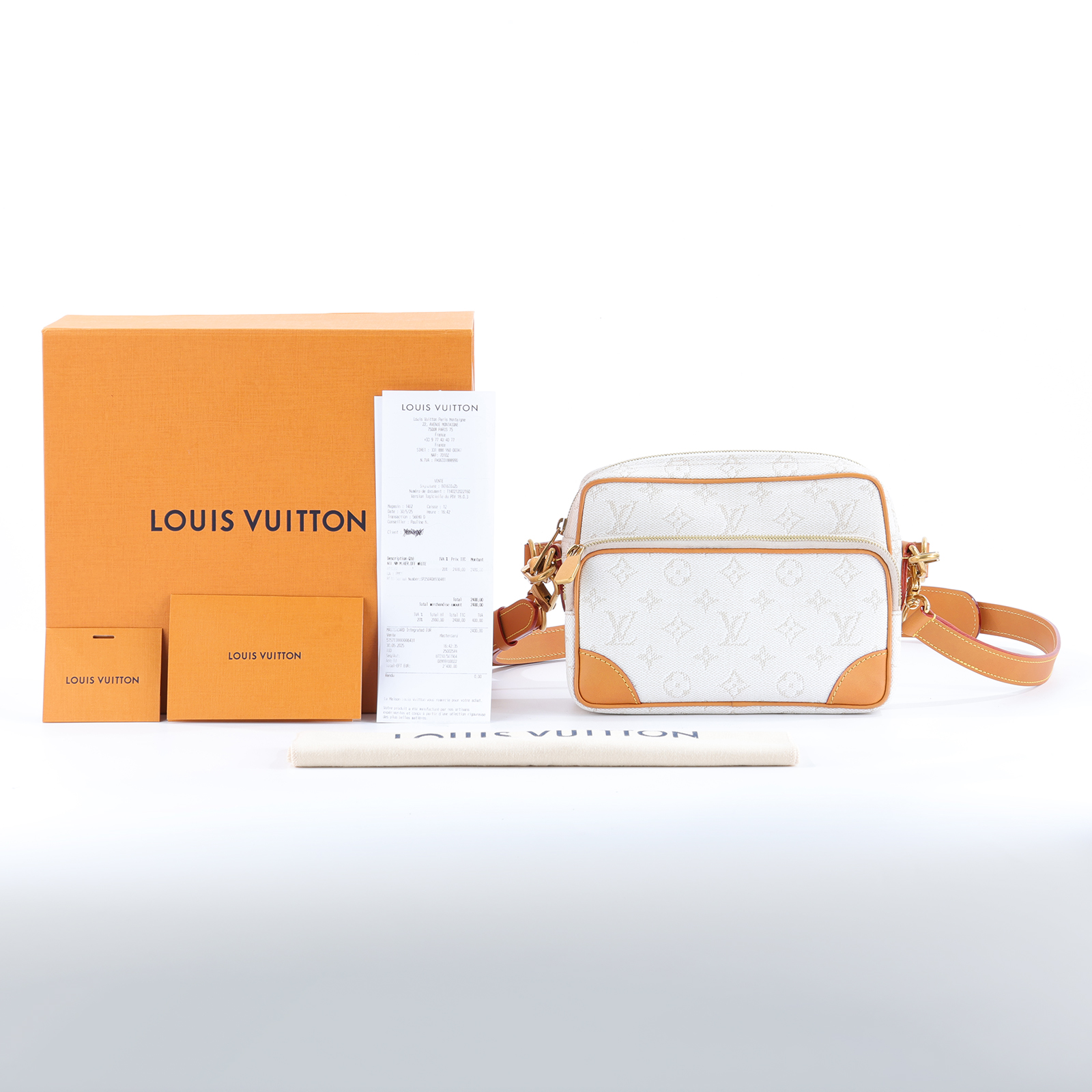路易威登 LOUIS VUITTON Nil 相機包 肩背包 斜背包 M14682 晶片款 白原花Nil 相機包 原廠盒子/防塵袋/購買證明