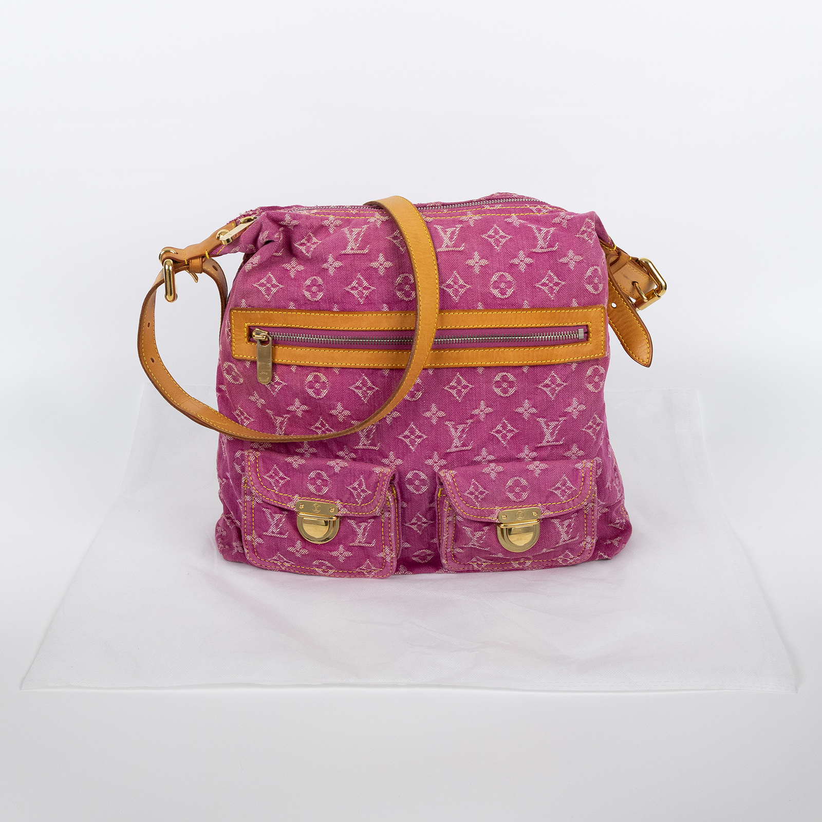 路易威登 LOUIS VUITTON Baggy GM 肩背包 斜背包 M95210 粉牛仔Baggy GM托特包 無附屬品