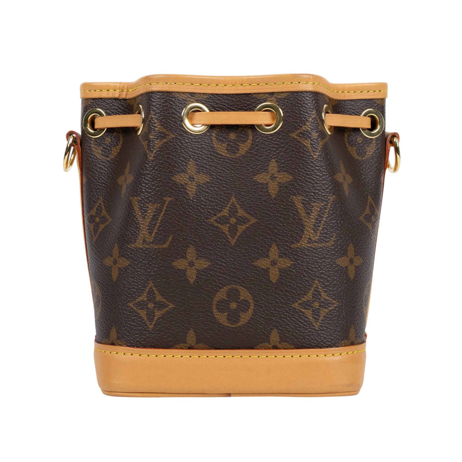 路易威登 LOUIS VUITTON Nano Noé 原花 束口水桶包 M81266 晶片款 原花NANO NOE水桶包 原廠盒子/防塵袋/背帶2/購買證明