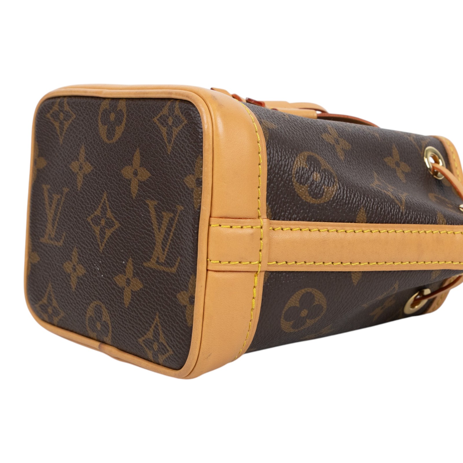 路易威登 LOUIS VUITTON Nano Noé 原花 束口水桶包 M81266 晶片款 原花NANO NOE水桶包 原廠盒子/防塵袋/背帶2/購買證明