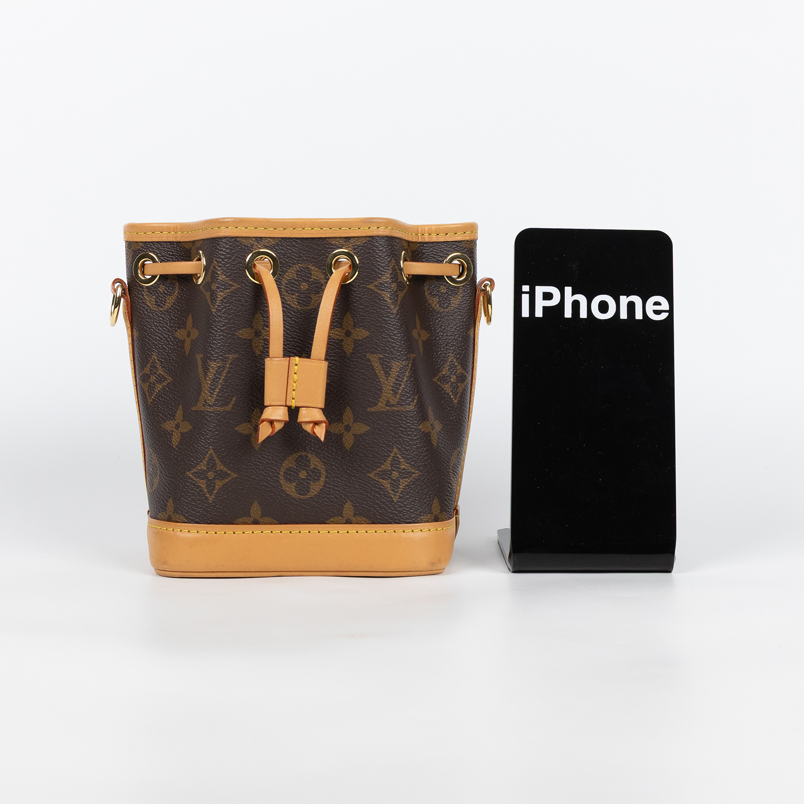 路易威登 LOUIS VUITTON Nano Noé 原花 束口水桶包 M81266 晶片款 原花NANO NOE水桶包 原廠盒子/防塵袋/背帶2/購買證明