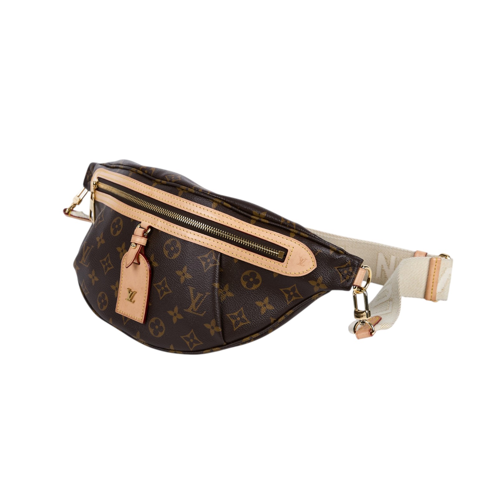 路易威登 LOUIS VUITTON High Rise 腰包 經典帆布 M46784 晶片款 原花寬背帶胸包 原廠盒子/防塵袋/購買證明