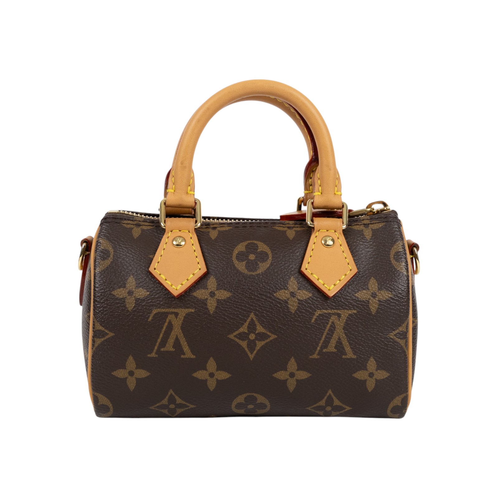路易威登 LOUIS VUITTON Nano Speedy 原花 手提 肩背包 M81085 原花NANO SPEEDY 原廠盒子/防塵袋/背帶/購買證明影本