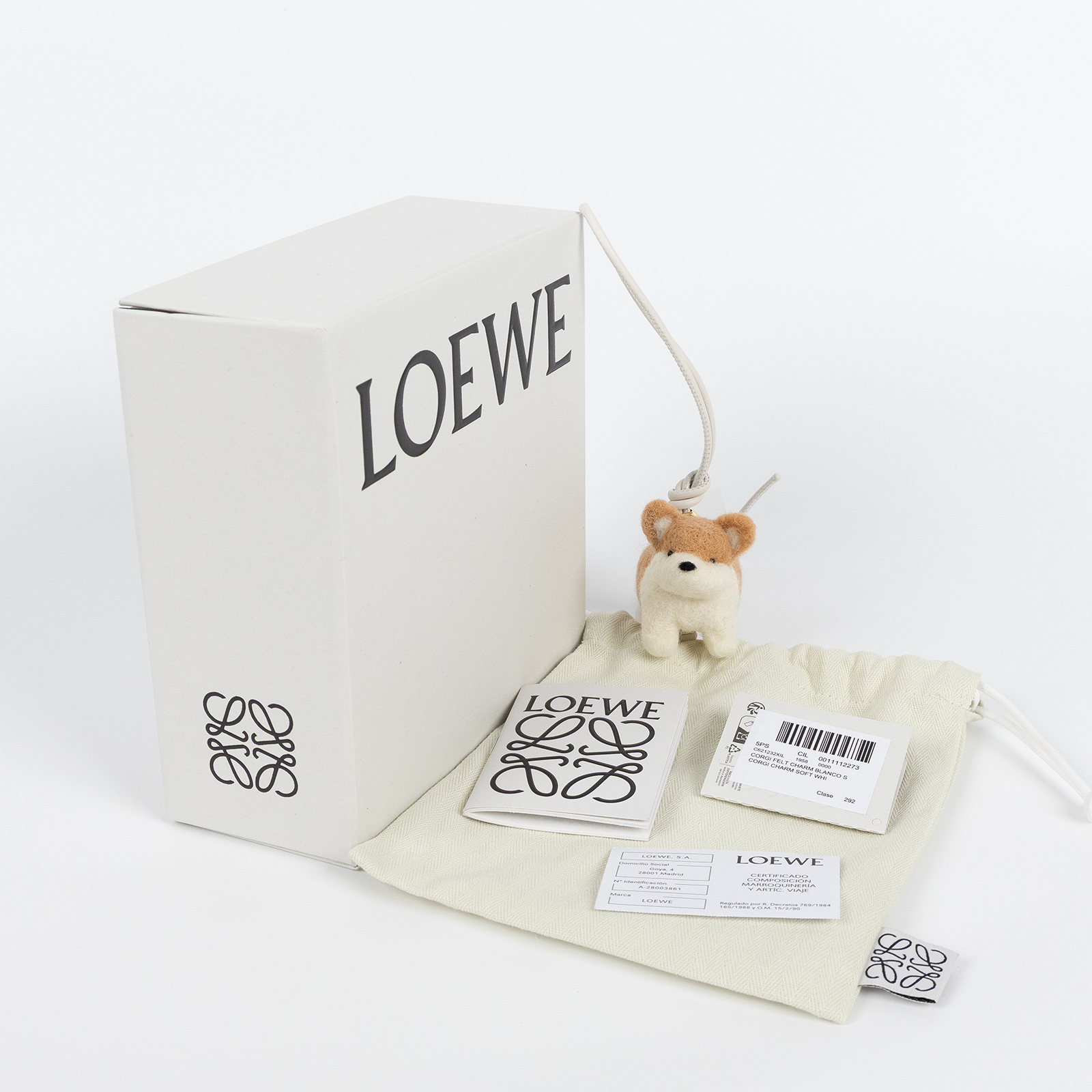 羅意威 LOEWE 柯基犬造型吊飾 C621232XIL 柯基羊毛吊飾 原廠盒子/防塵袋