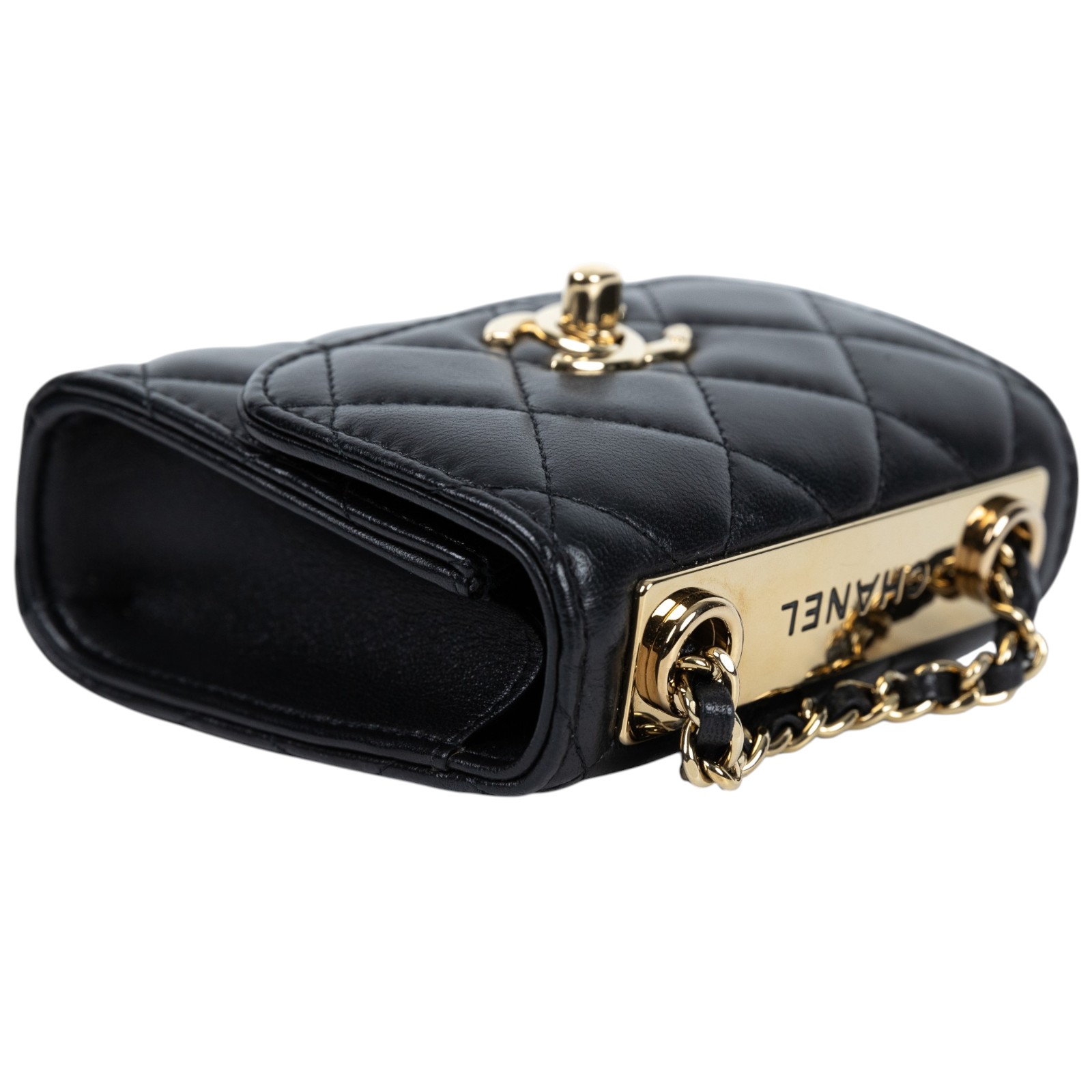 香奈兒 CHANEL Trendy 方形 迷你 口蓋包 A81633 Y60767 晶片款 黑金羊TRENDY CC迷你鍊條包 原廠盒子/防塵袋/購買證明影本