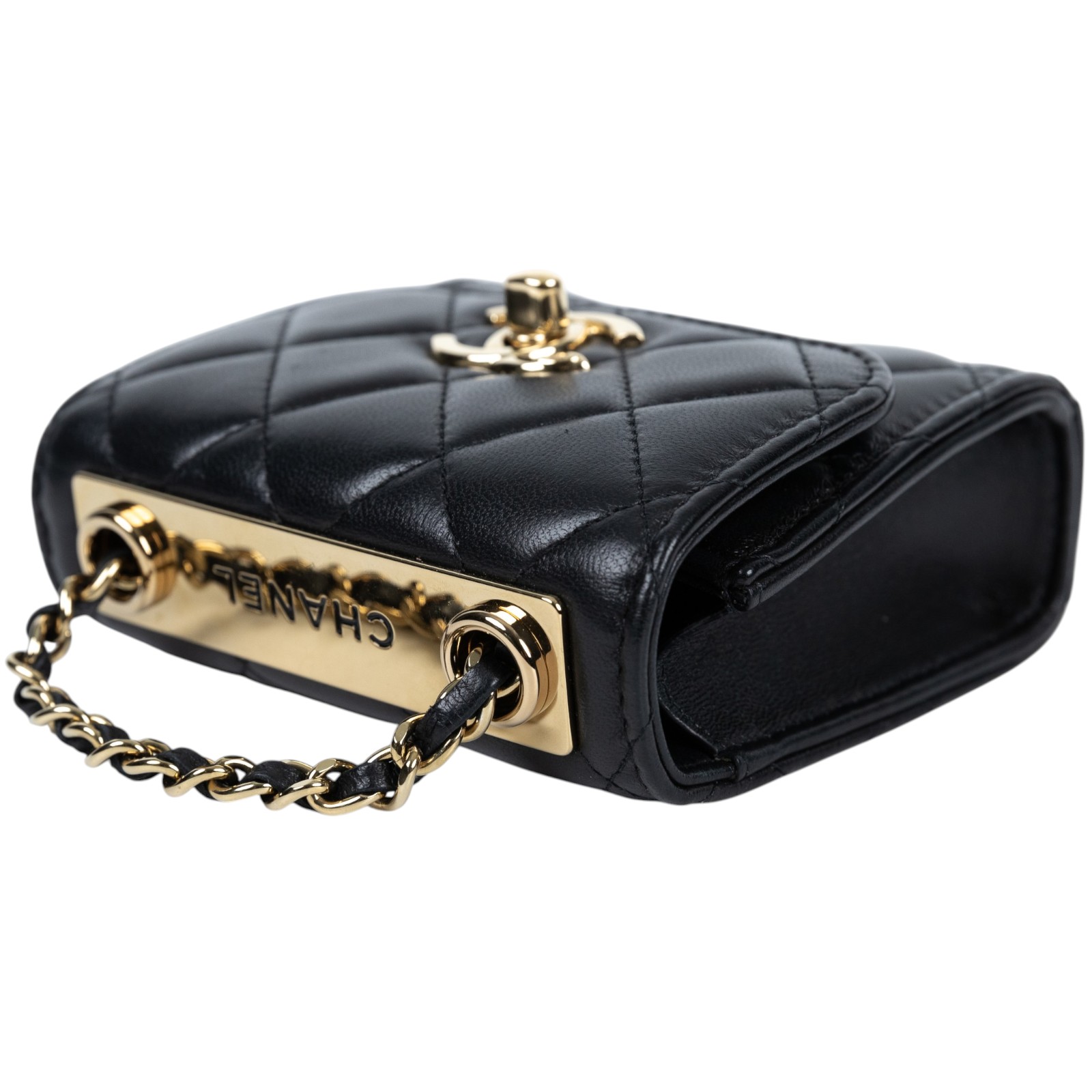 香奈兒 CHANEL Trendy 方形 迷你 口蓋包 A81633 Y60767 晶片款 黑金羊TRENDY CC迷你鍊條包 原廠盒子/防塵袋/購買證明影本