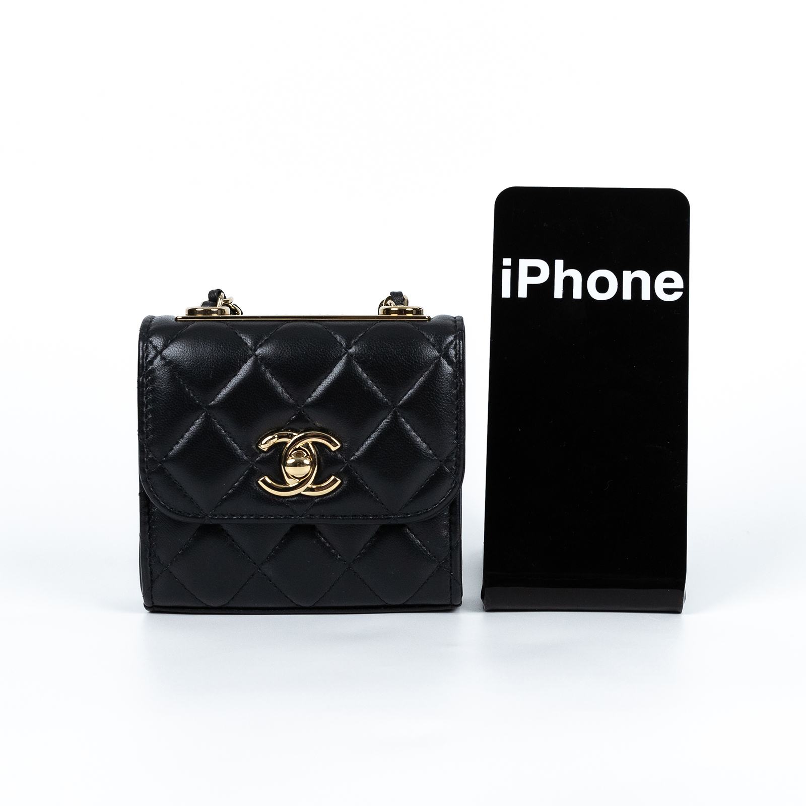 香奈兒 CHANEL Trendy 方形 迷你 口蓋包 A81633 Y60767 晶片款 黑金羊TRENDY CC迷你鍊條包 原廠盒子/防塵袋/購買證明影本