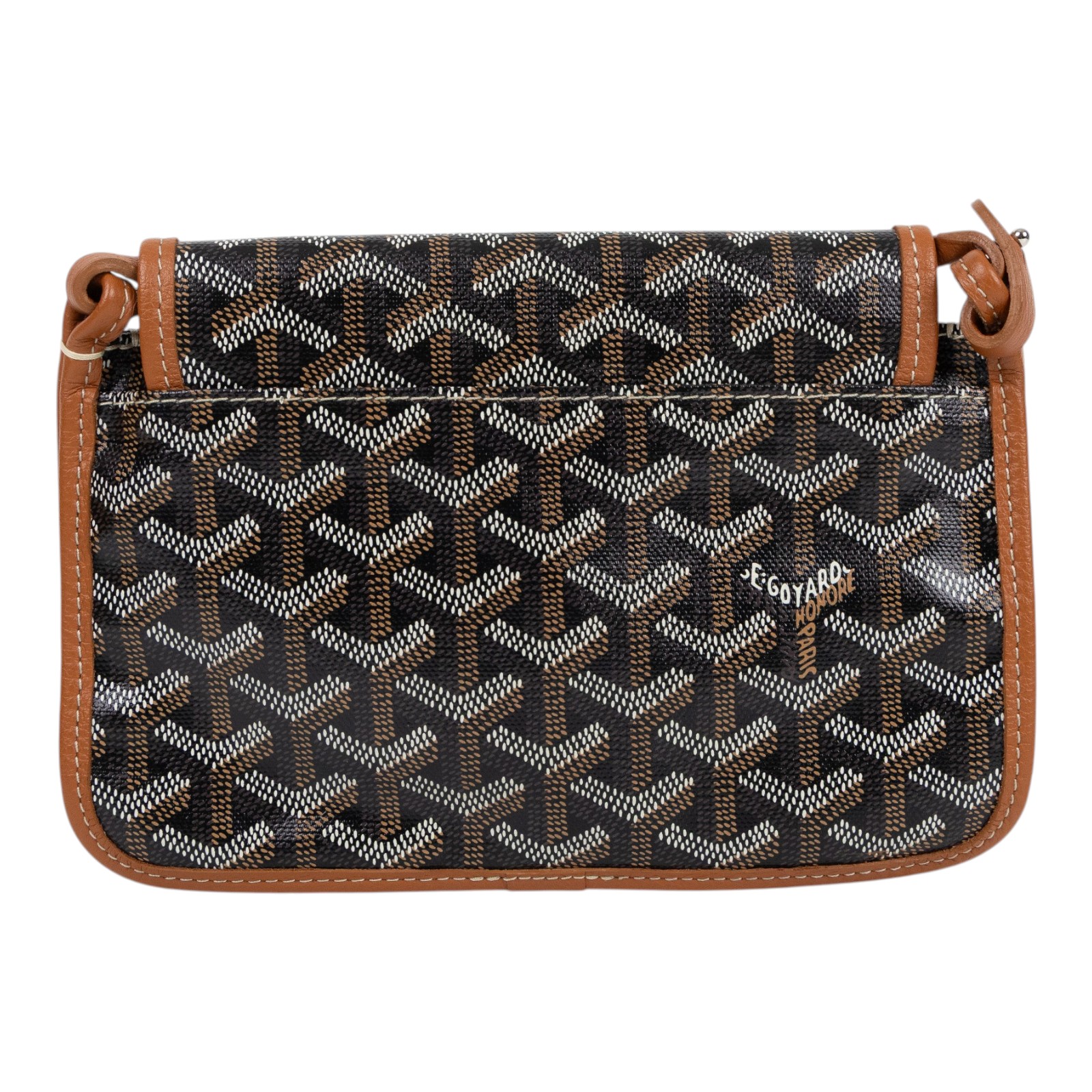 高雅德 GOYARD Plumet Pocket Wallet 肩背 隨身錢包 PLUMETPMLTY 焦糖拚黑PLUMET 防塵袋