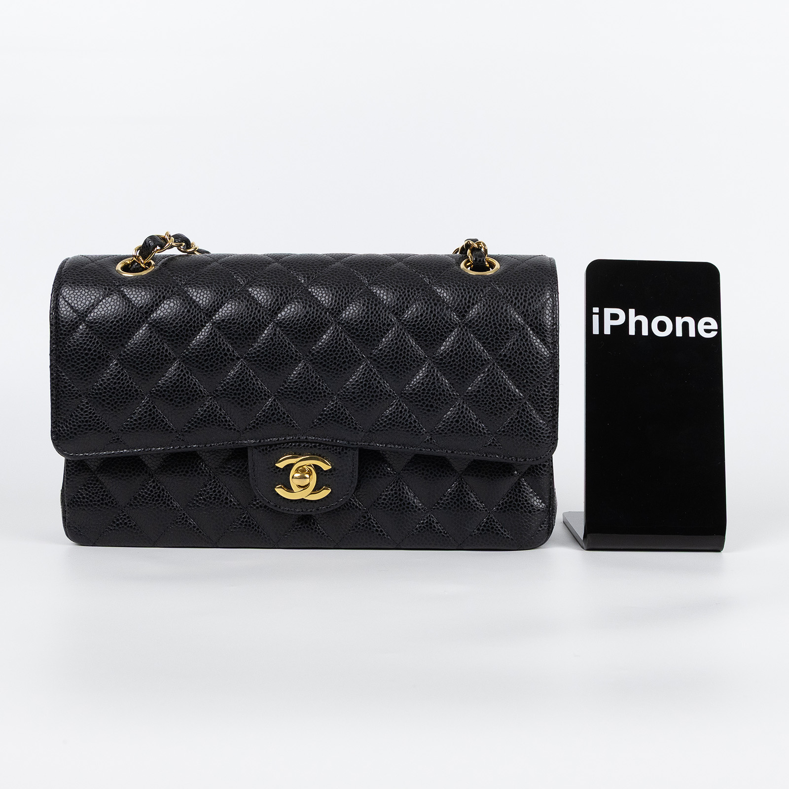 香奈兒 CHANEL CF 經典 11.12 口蓋包 A01112 Y01864 晶片款 黑金荔枝COCO25 原廠盒子/防塵袋/購買證明