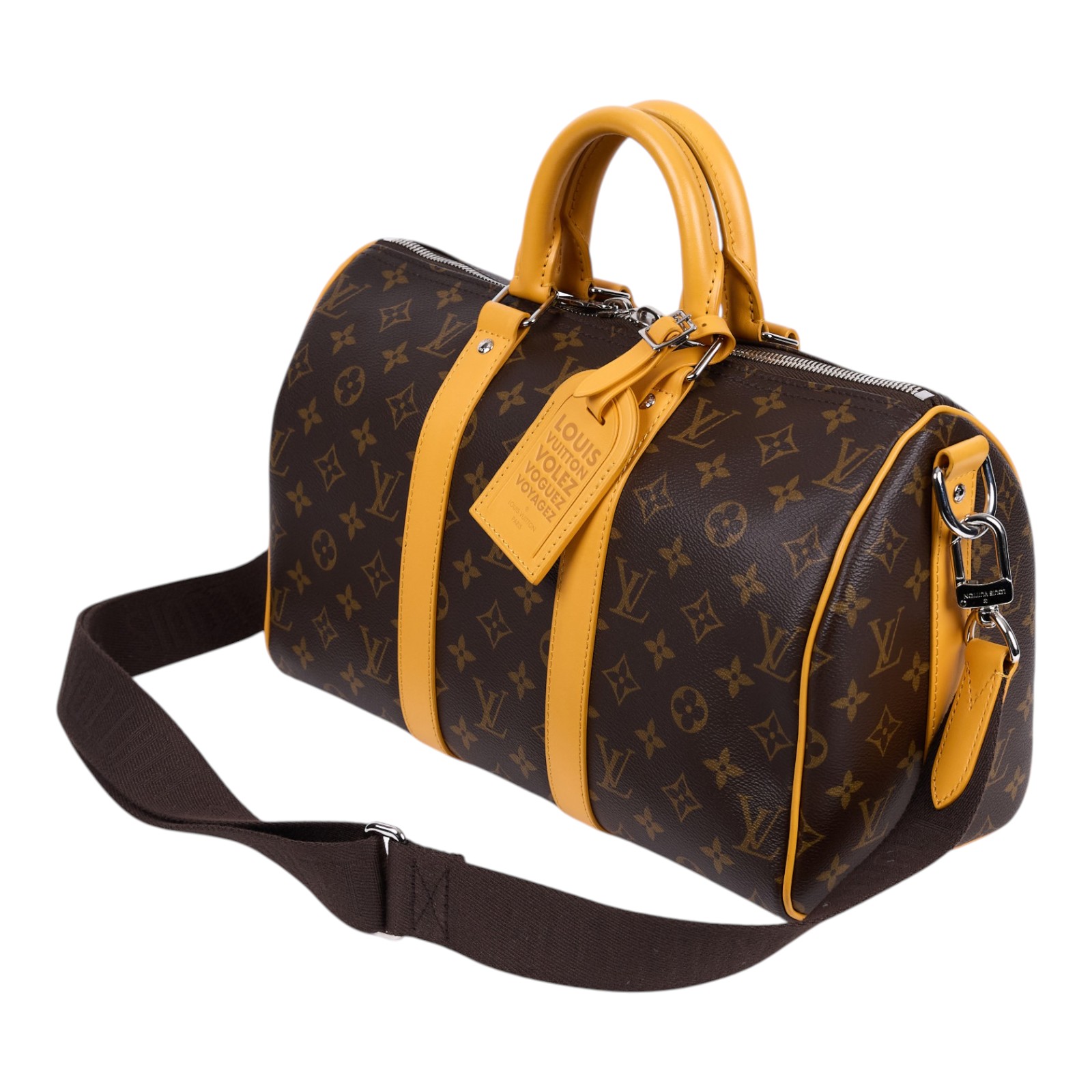 路易威登 LOUIS VUITTON Keepall Bandoulière 35 手提包 肩背包 旅行袋 波士頓包 M13201 晶片款  行李吊牌/背帶