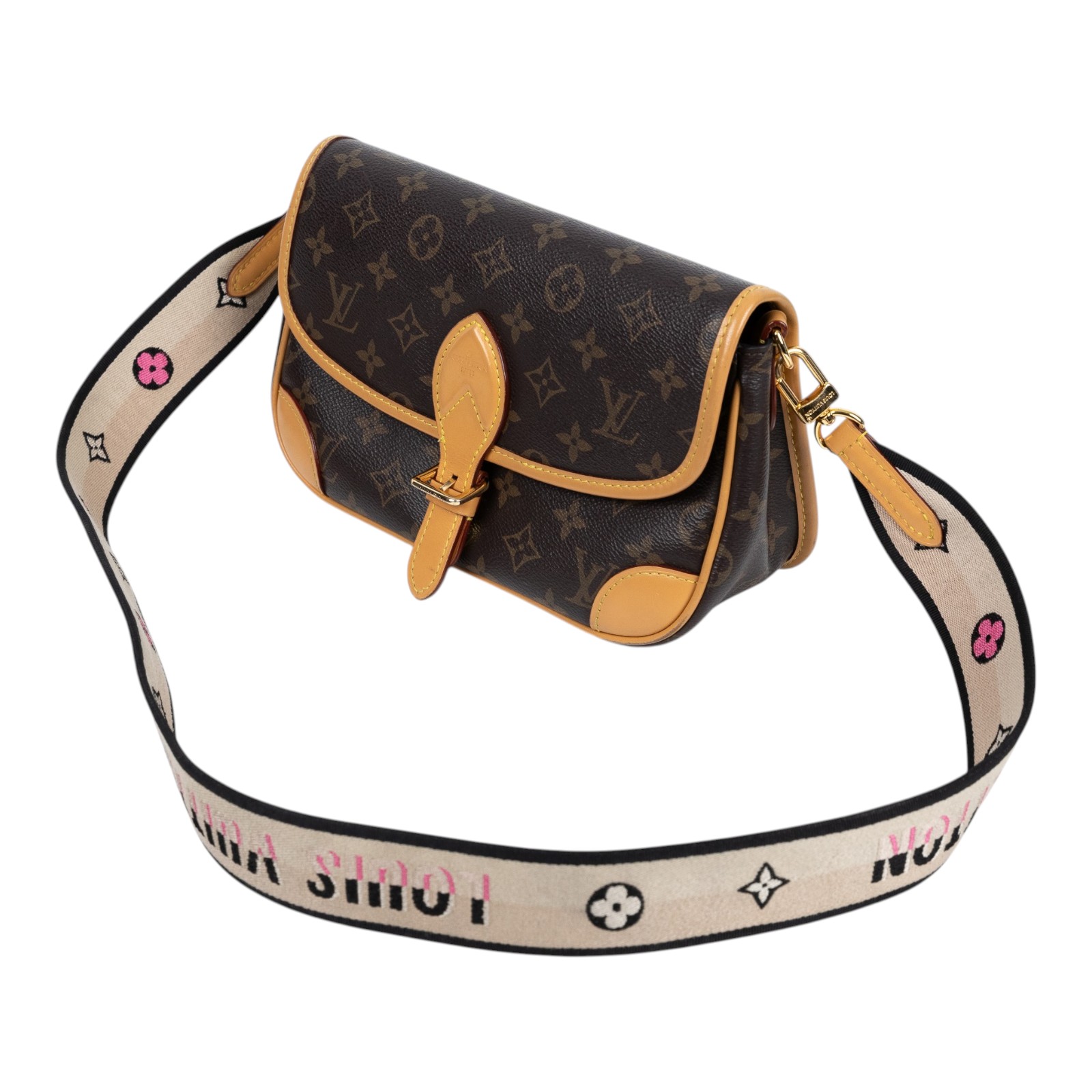 路易威登 LOUIS VUITTON Diane 腋下包法棍 單肩背包 經典帆布 M45985 原花DIANE 背帶2
