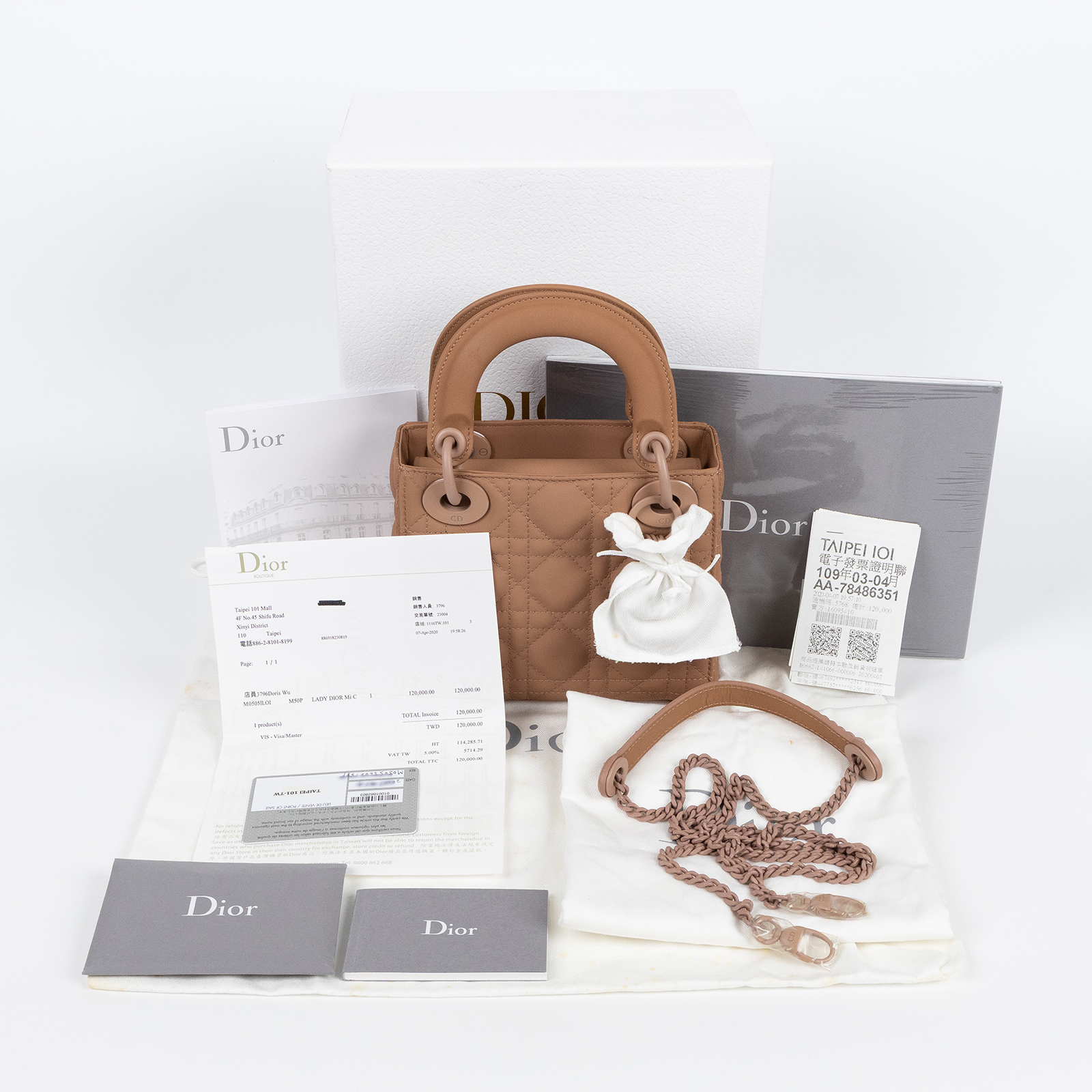 迪奧 CHRISTIAN DIOR Lady Dior 迷你 手提 肩背包 M0505ILOI  原廠盒子/防塵袋/購買證明/保證卡/背帶