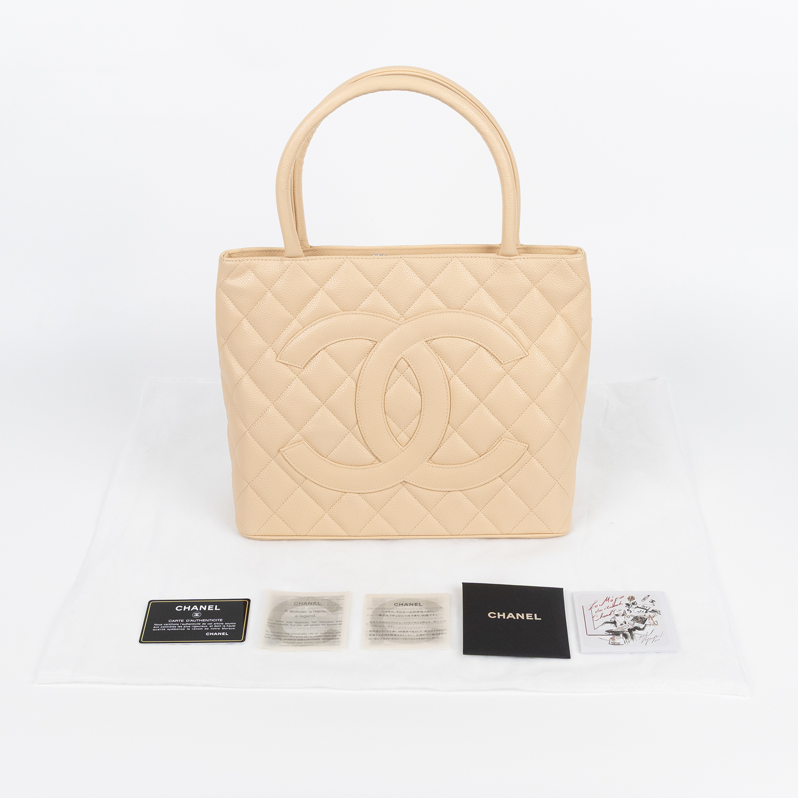 香奈兒 CHANEL 手提包 荔枝牛皮 方型 銀幣包 A01804 12開膚色荔枝金幣包 保證卡