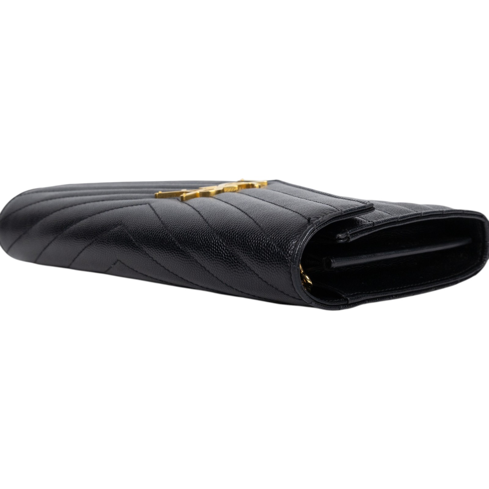 聖羅蘭 YSL SAINT LAURENT Cassandre 經典粒面皮革 鏈條 錢包 金色五金 377828BOW01  原廠盒子/防塵袋/購買證明
