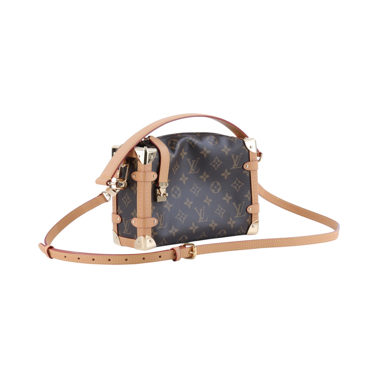 路易威登 LOUIS VUITTON Side Trunk MM 老花 手提 肩背 箱包 M46358 晶片款  防塵袋/背帶X2(消磁)