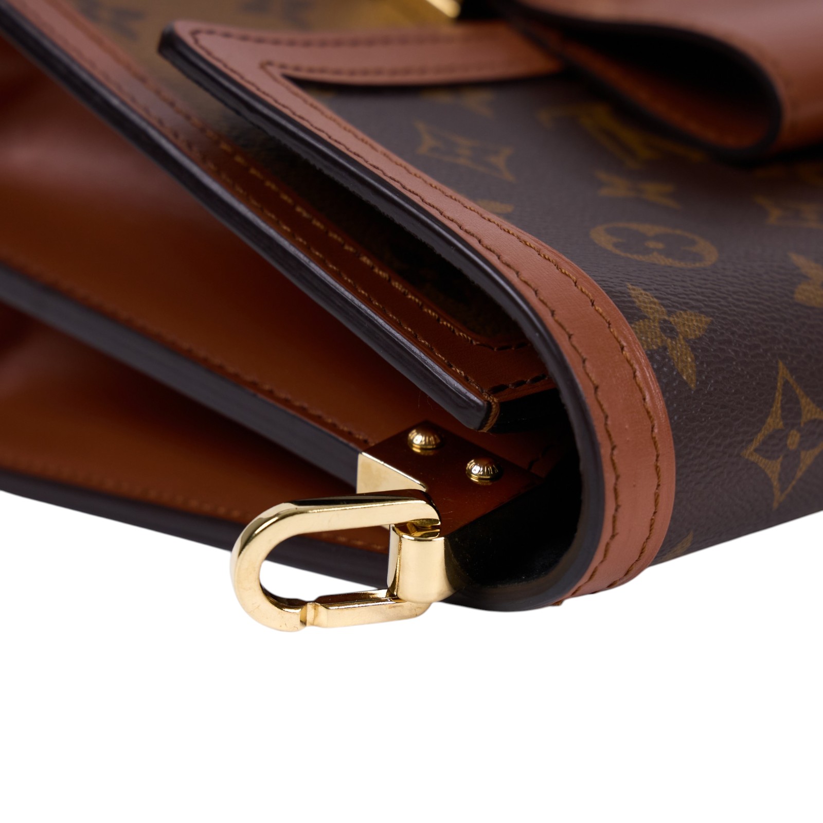 路易威登 LOUIS VUITTON Dauphine MM 手提包 雙色翻蓋斜背 鏈帶包 M45958  原廠盒子/防塵袋/購買證明/背帶2