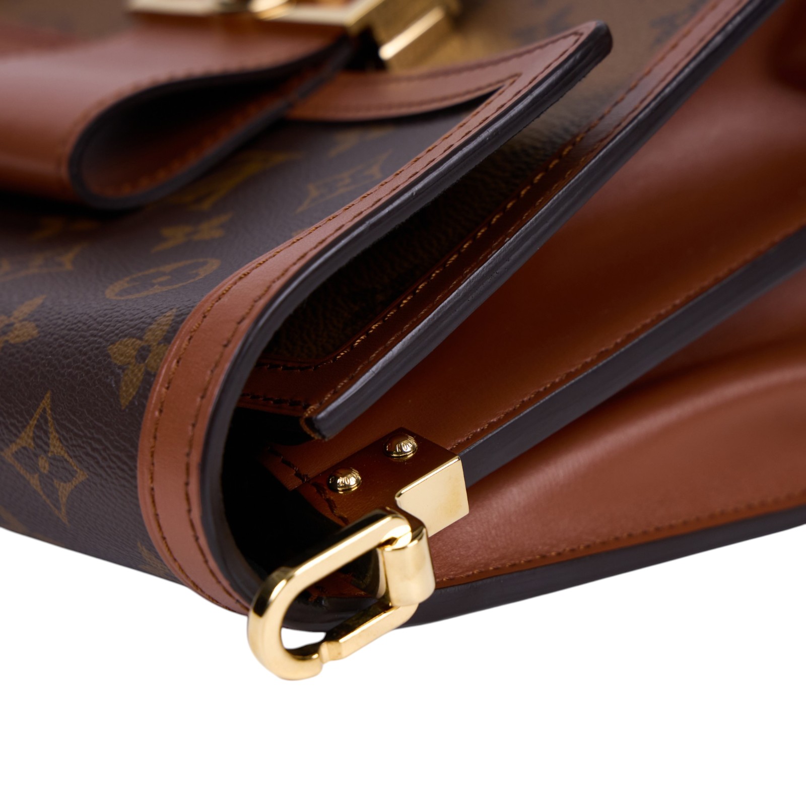 路易威登 LOUIS VUITTON Dauphine MM 手提包 雙色翻蓋斜背 鏈帶包 M45958  原廠盒子/防塵袋/購買證明/背帶2