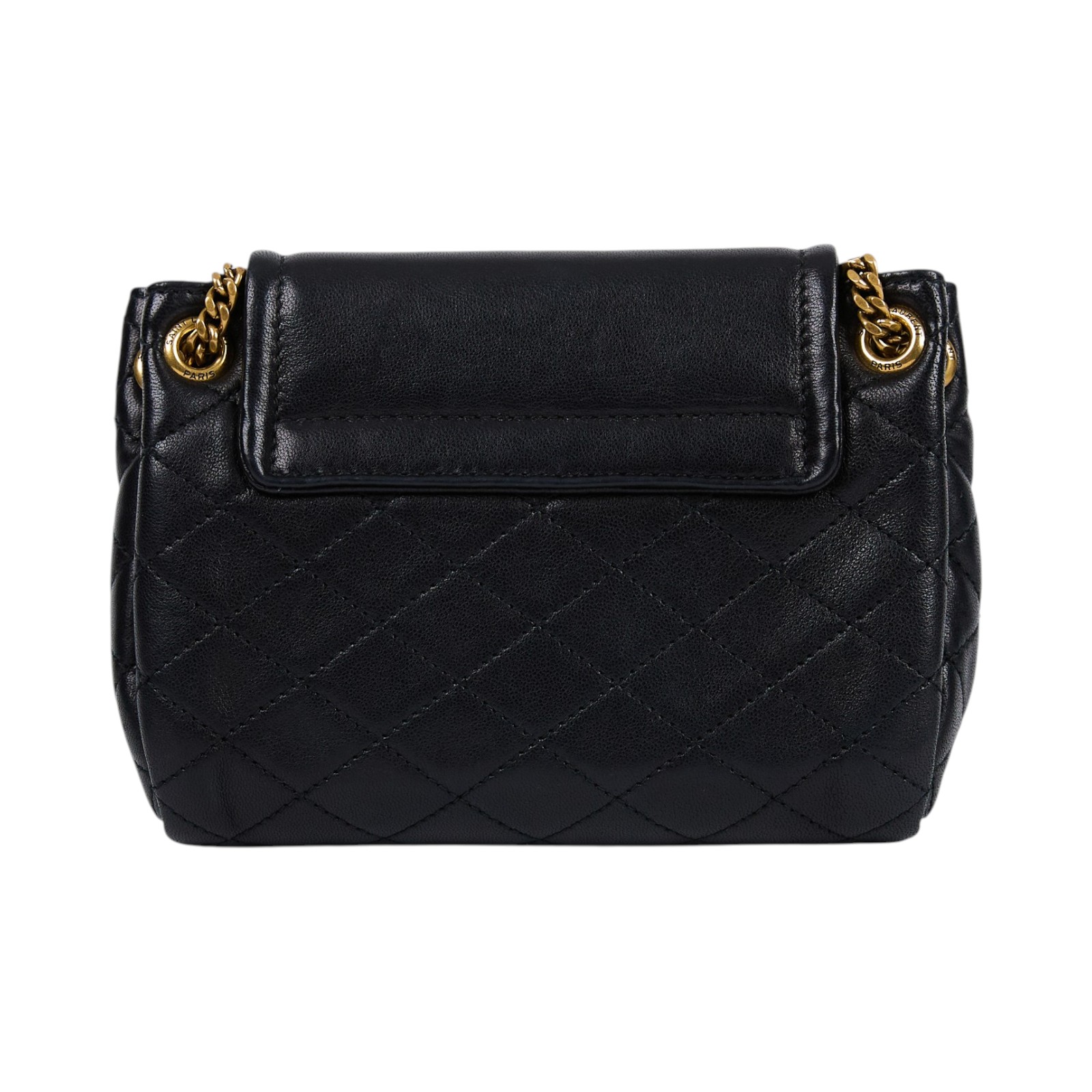 聖羅蘭 YSL SAINT LAURENT Nolia 小羊皮 迷你 手袋 肩背包 金色五金 6727381EL07 黑NOLITA MINI 原廠盒子