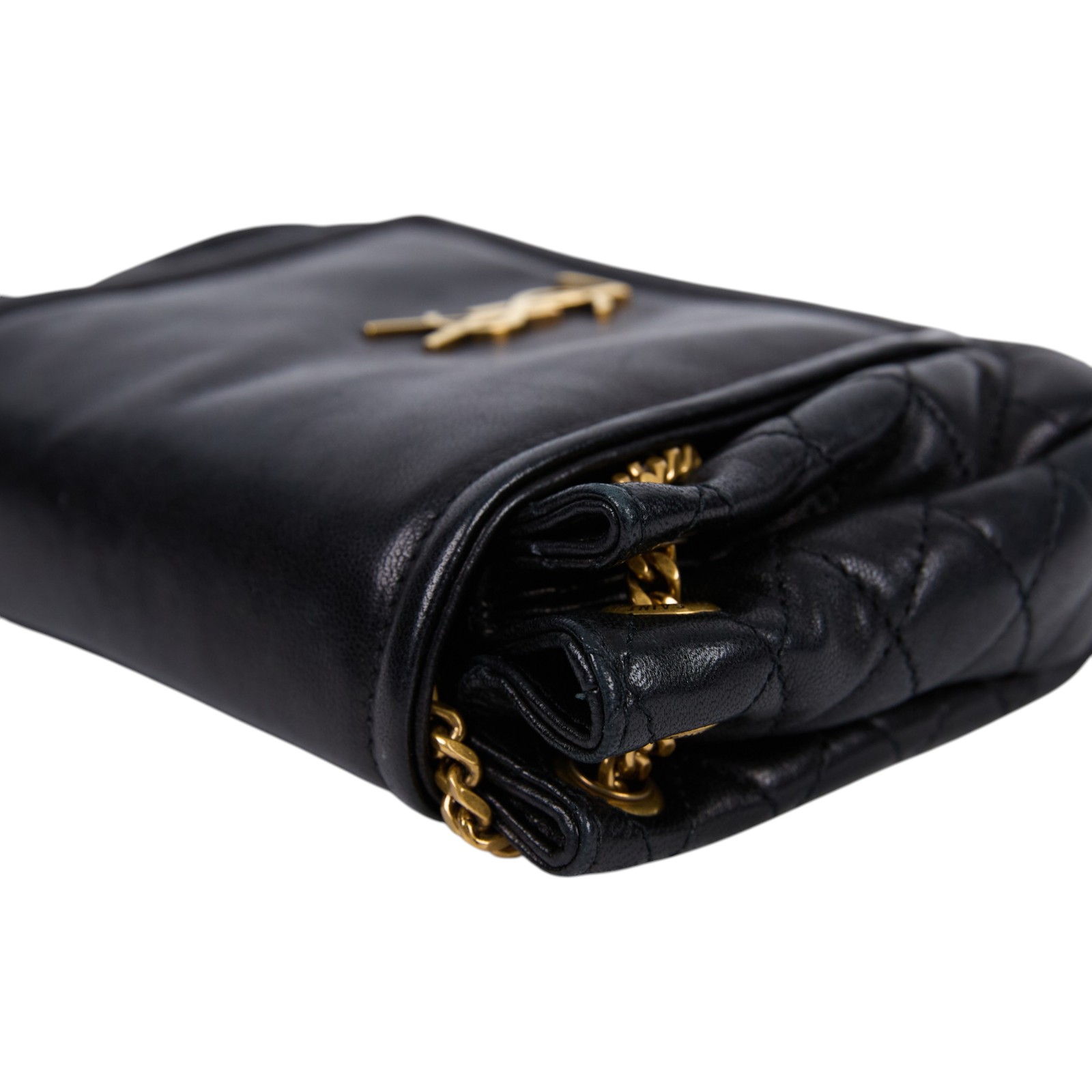 聖羅蘭 YSL SAINT LAURENT Nolia 小羊皮 迷你 手袋 肩背包 金色五金 6727381EL07 黑NOLITA MINI 原廠盒子