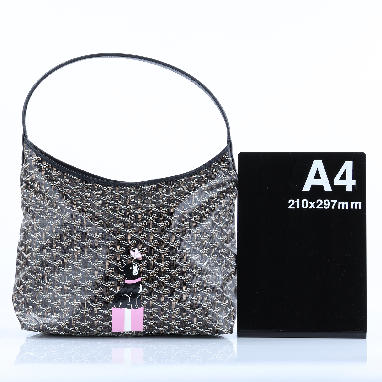 高雅德 GOYARD Bohème Hobo Bag PM 托特包 BOHEMEPMLTY 黑法鬥&amp;粉色蝴蝶手繪HOBO BOHEME PM 內袋