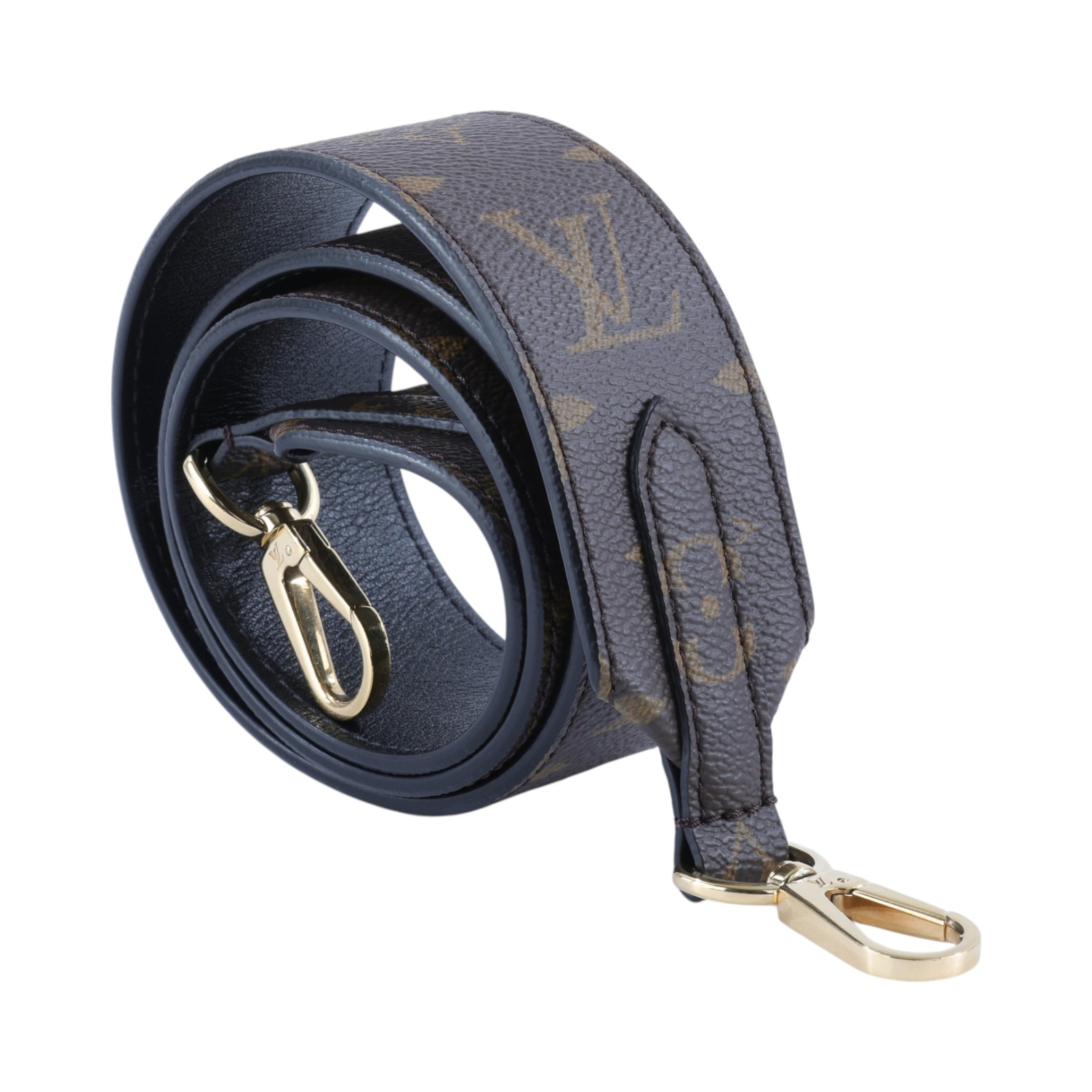 路易威登 LOUIS VUITTON Monogram 肩背帶 黑色 J02288 原花背帶 原廠盒子/防塵袋
