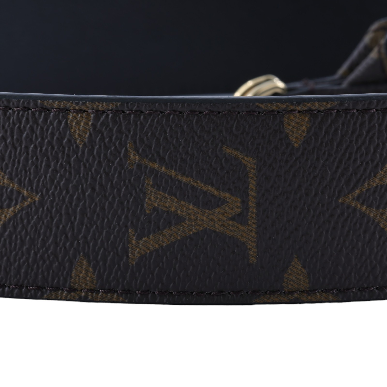 路易威登 LOUIS VUITTON Monogram 肩背帶 黑色 J02288 原花背帶 原廠盒子/防塵袋