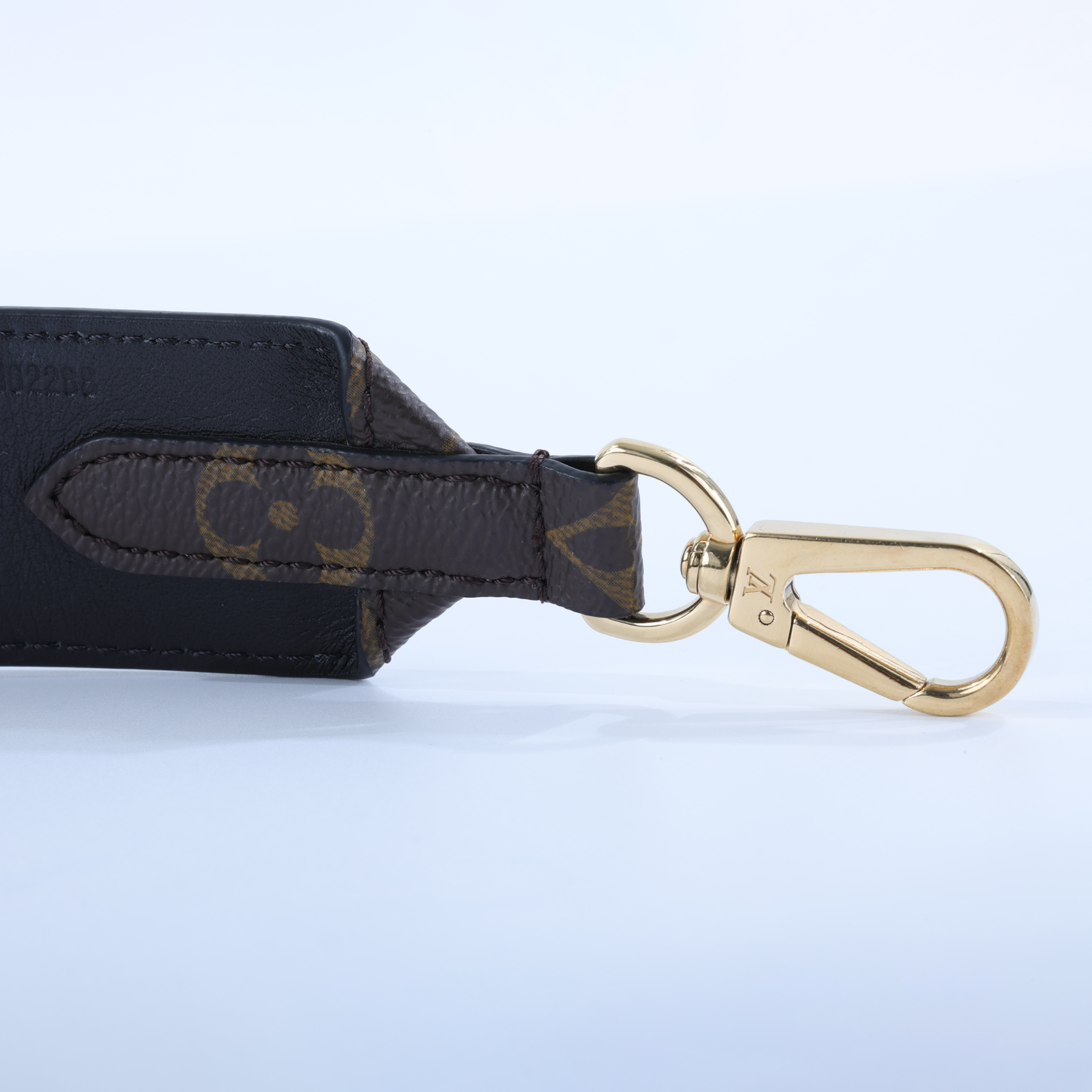 路易威登 LOUIS VUITTON Monogram 肩背帶 黑色 J02288 原花背帶 原廠盒子/防塵袋