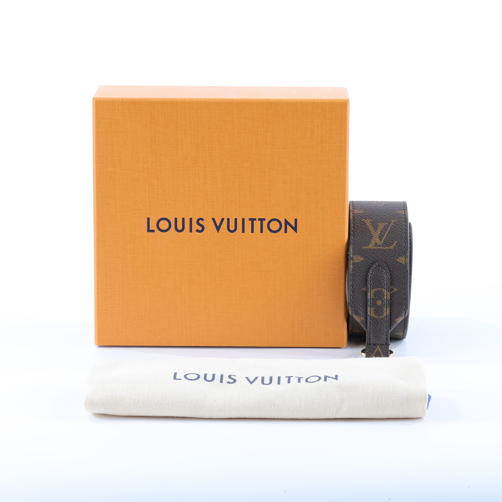 路易威登 LOUIS VUITTON Monogram 肩背帶 黑色 J02288 原花背帶 原廠盒子/防塵袋