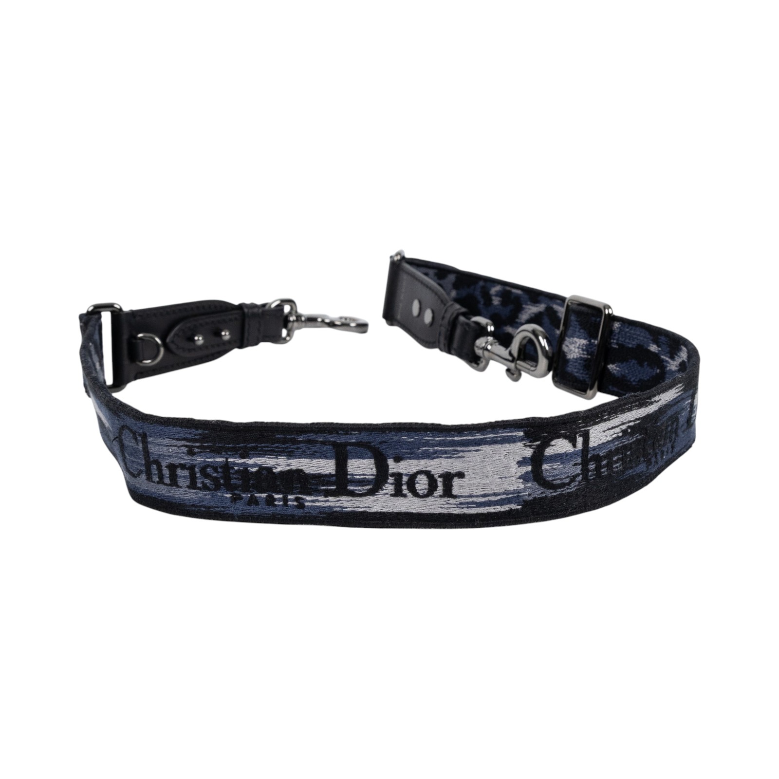 迪奧 CHRISTIAN DIOR 刺繡 肩帶 背帶 S8552CRHM 藍黑豹紋肩背帶 防塵袋