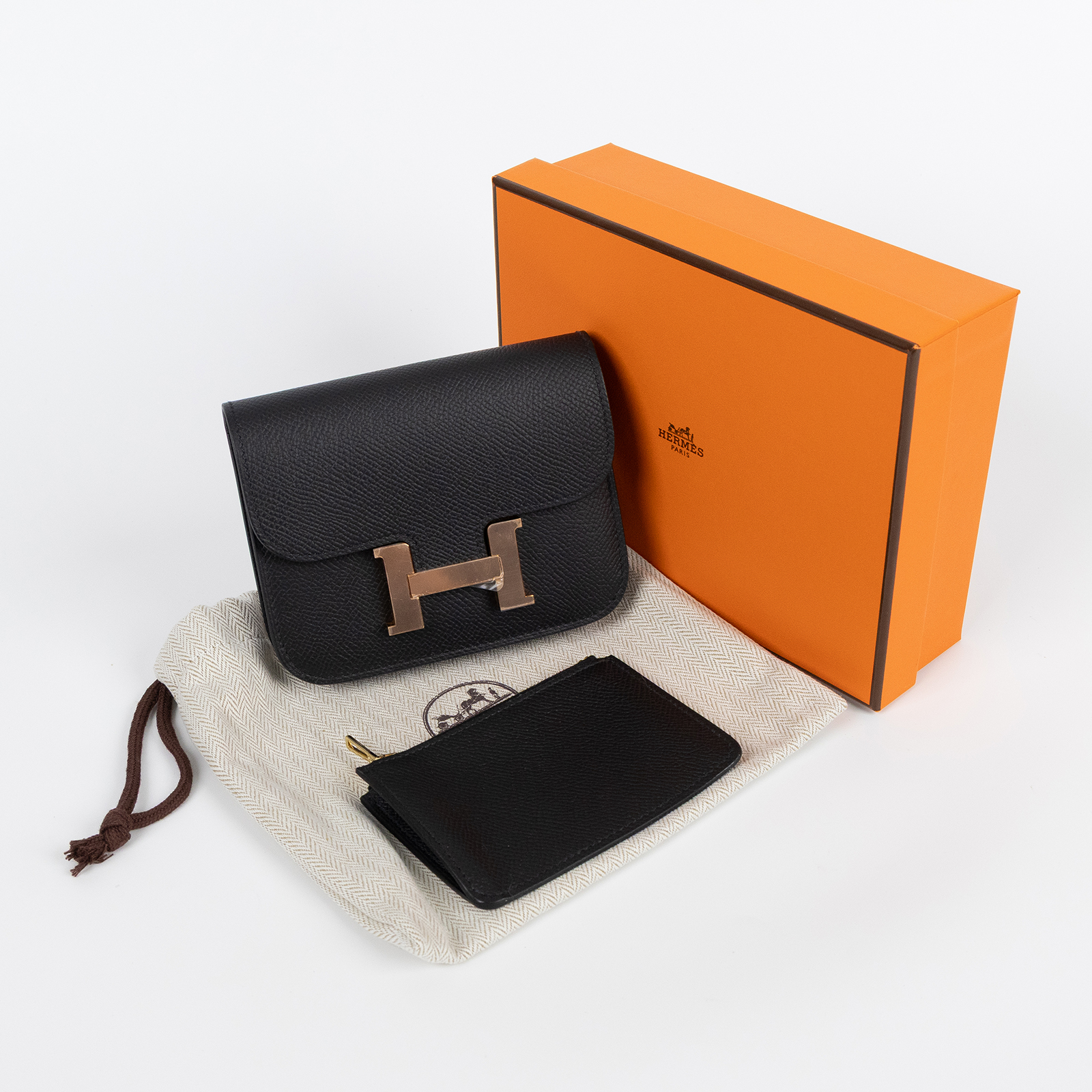 愛馬仕 Hermes Constance Bag 康康包 短夾 Slim  CNSLIM K M2 001 MM  原廠盒子/防塵袋