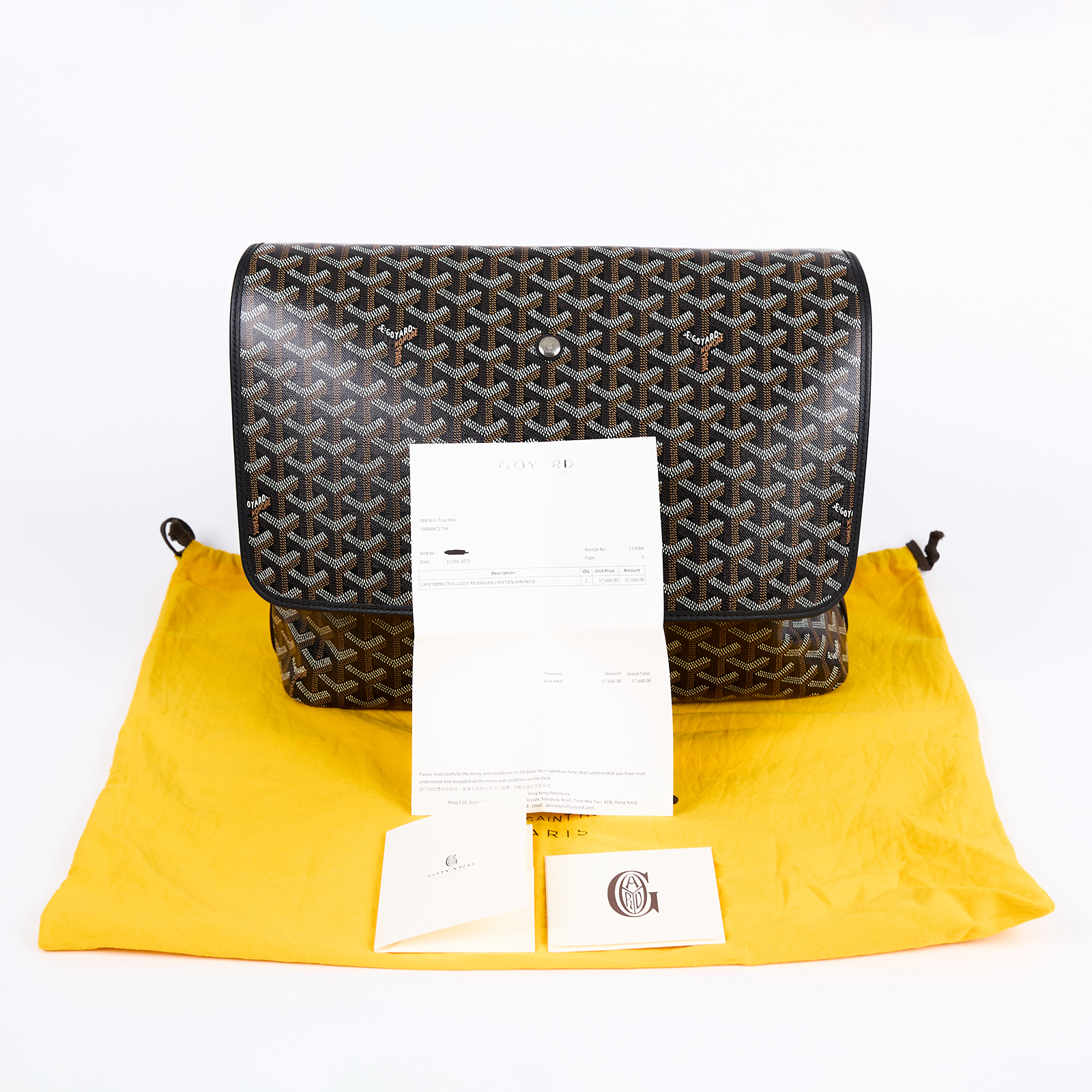 高雅德 GOYARD Capetien MM 郵差包 CAPETIMMLTY 黑Capetien MM郵差包 防塵袋/購買證明