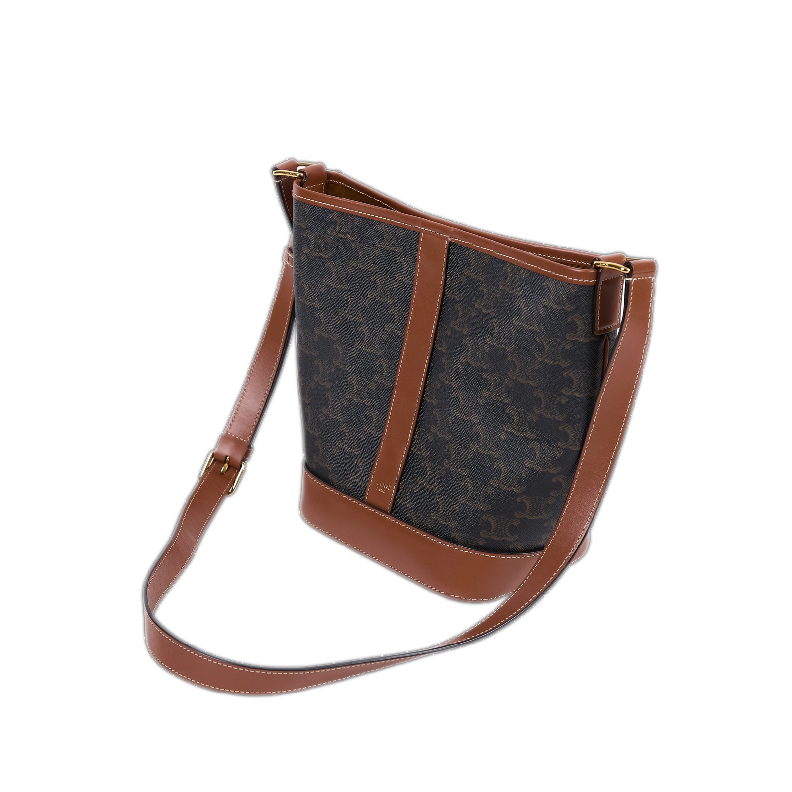思琳 CELINE Triomphe帆布 小型 Bucket 肩背 水桶包 191442CAS 凱旋門SMALL BUCKET斜背包 防塵袋/購買證明