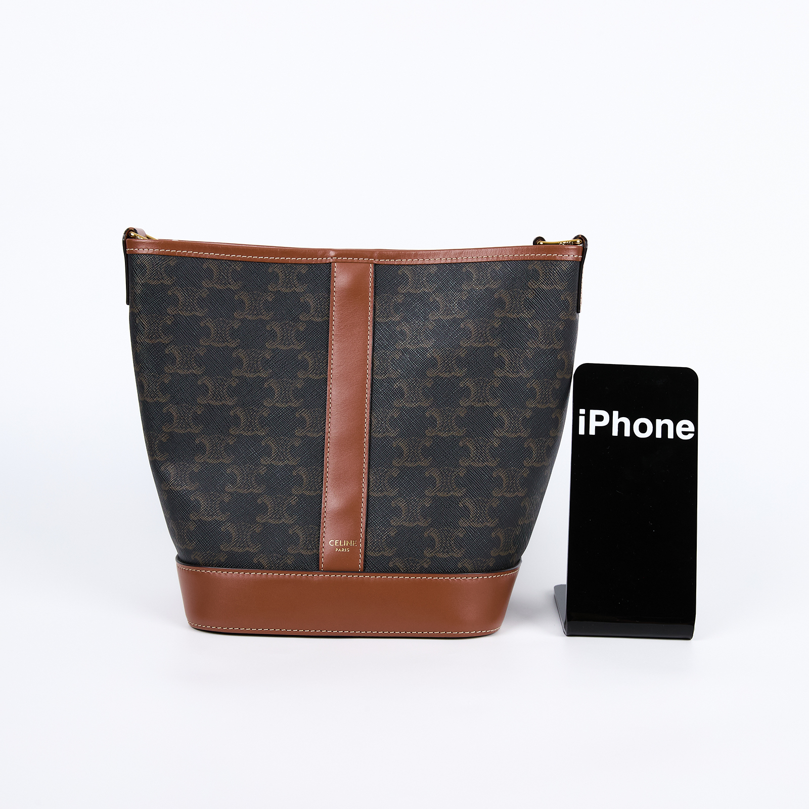 思琳 CELINE Triomphe帆布 小型 Bucket 肩背 水桶包 191442CAS 凱旋門SMALL BUCKET斜背包 防塵袋/購買證明
