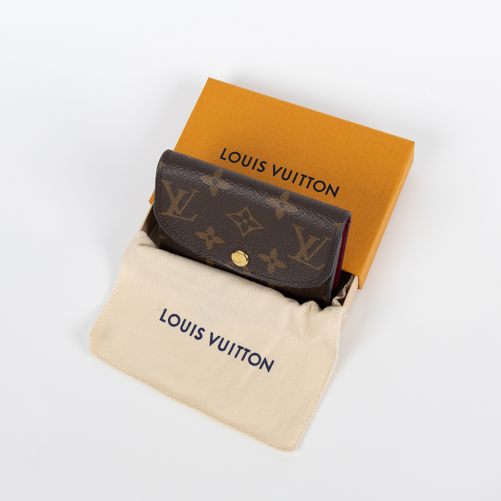 路易威登 LOUIS VUITTON Rosalie 零錢包 經典帆布 紫紅色 M41939 晶片款 酒紅色Rosalie 零錢包 原廠盒子/防塵袋