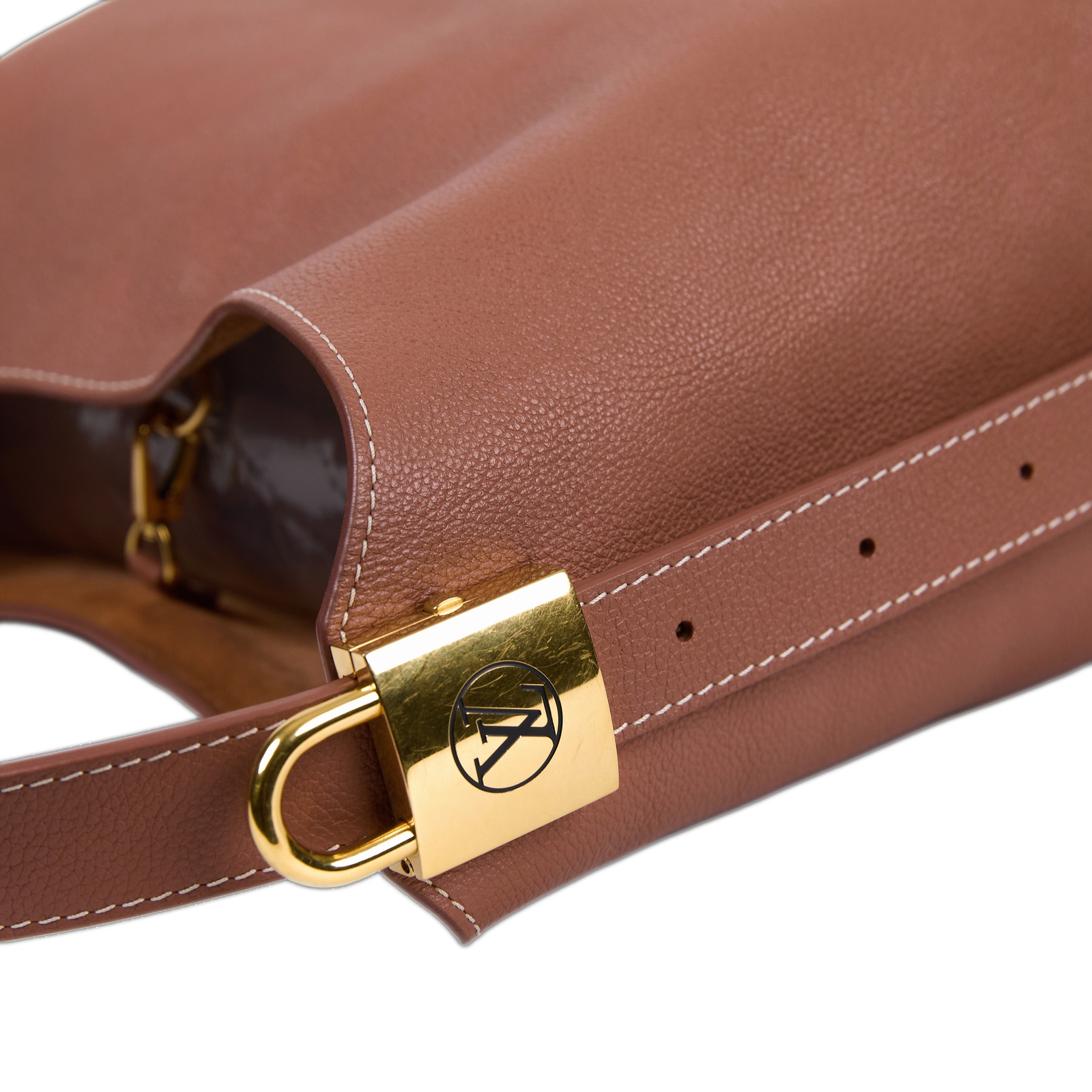 路易威登 LOUIS VUITTON Low Key Hobo MM 肩背包 斜背包 M24974 晶片款 棕Low Key Hobo MM 內袋