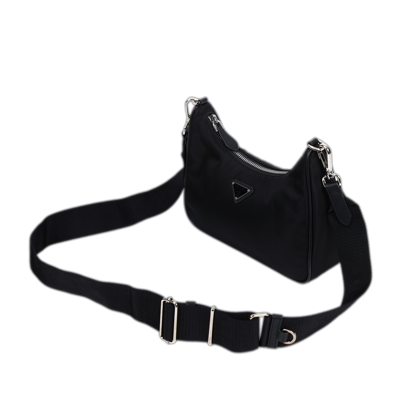 普拉達 PRADA Re-Edition 2005 Re-Nylon 手袋 1BH204_R064 黑銀NYLON三合一 HOBO 背帶2/防塵袋/內袋/吊牌