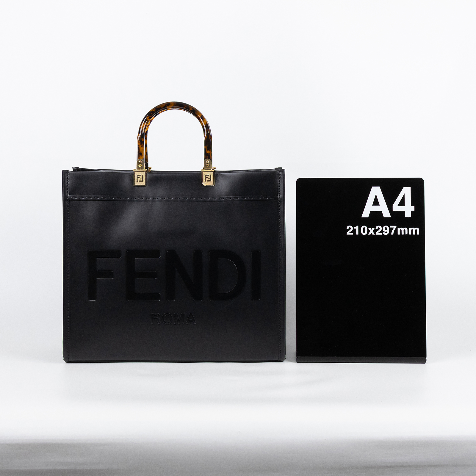 芬迪 FENDI Sunshine 中型 皮革 手提袋 8BH386ABVL 黑SUNSHINE托特包 防塵袋/背帶