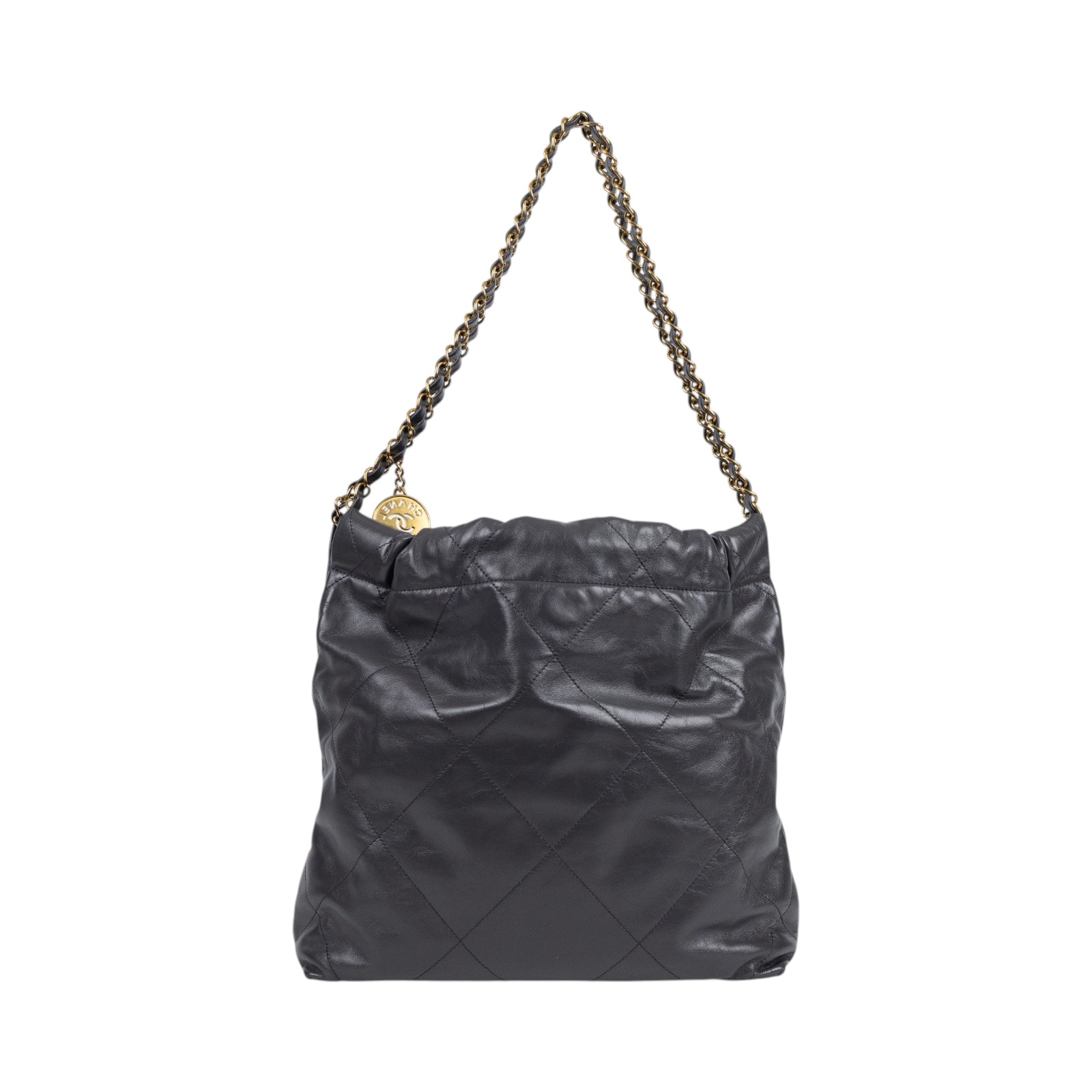 香奈兒 CHANEL 22 小型 束口包 AS3260 晶片款 灰金22包 小號 原廠盒子/防塵袋/內袋