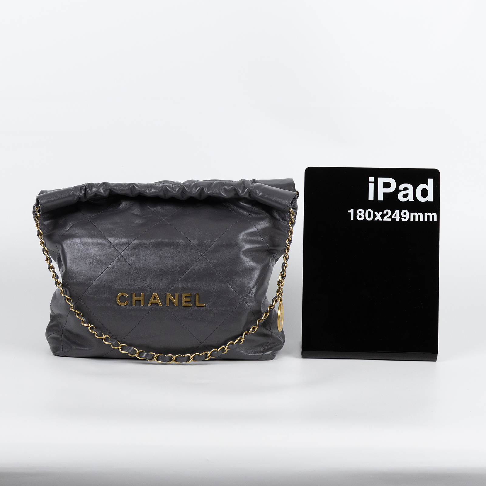 香奈兒 CHANEL 22 小型 束口包 AS3260 晶片款 灰金22包 小號 原廠盒子/防塵袋/內袋